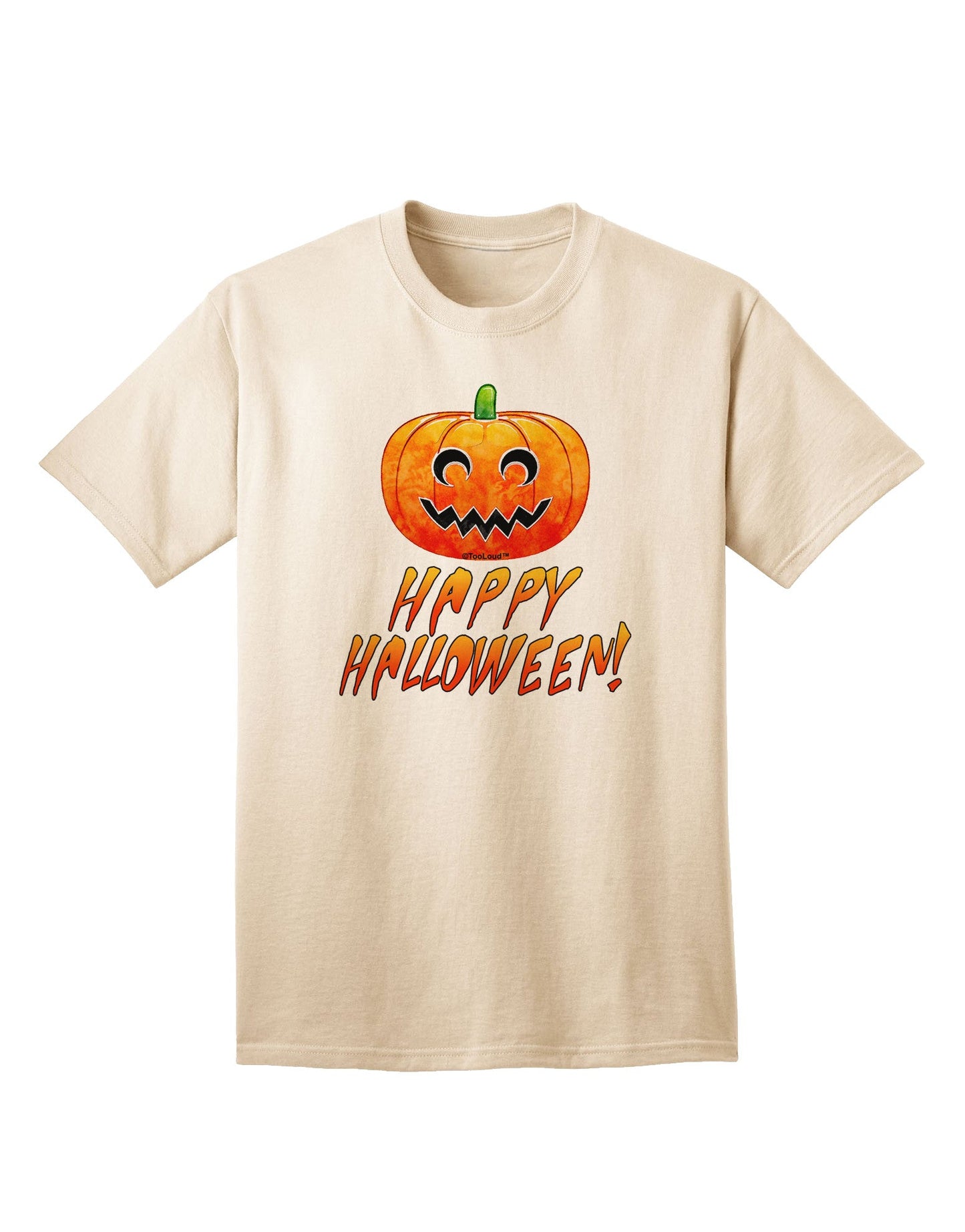 Jack-O-Lantern Watercolor Halloween Adult T-Shirt-Mens T-Shirt-TooLoud-Natural-Small-Davson Sales