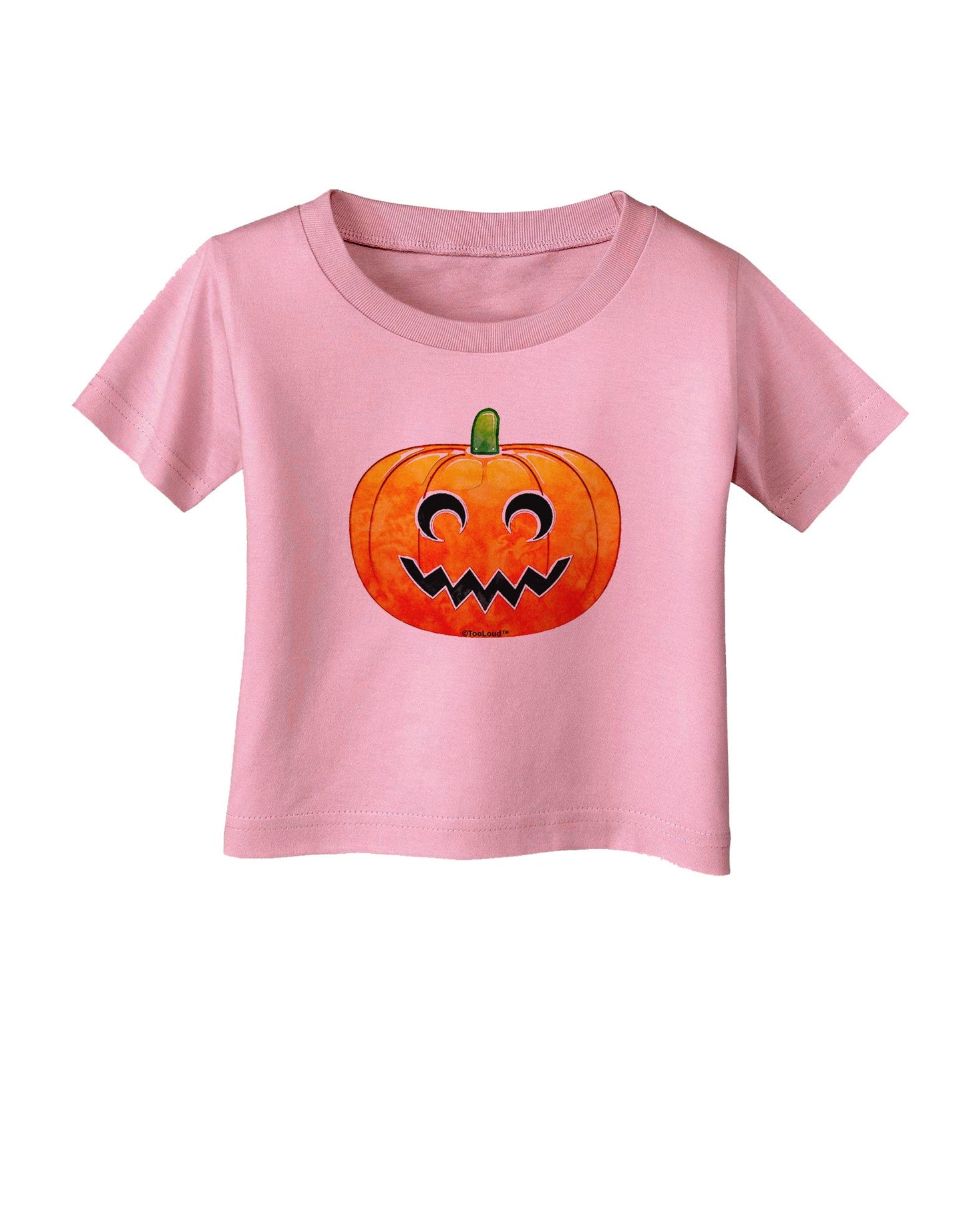 Jack-O-Lantern Watercolor Infant T-Shirt-Infant T-Shirt-TooLoud-Candy-Pink-06-Months-Davson Sales