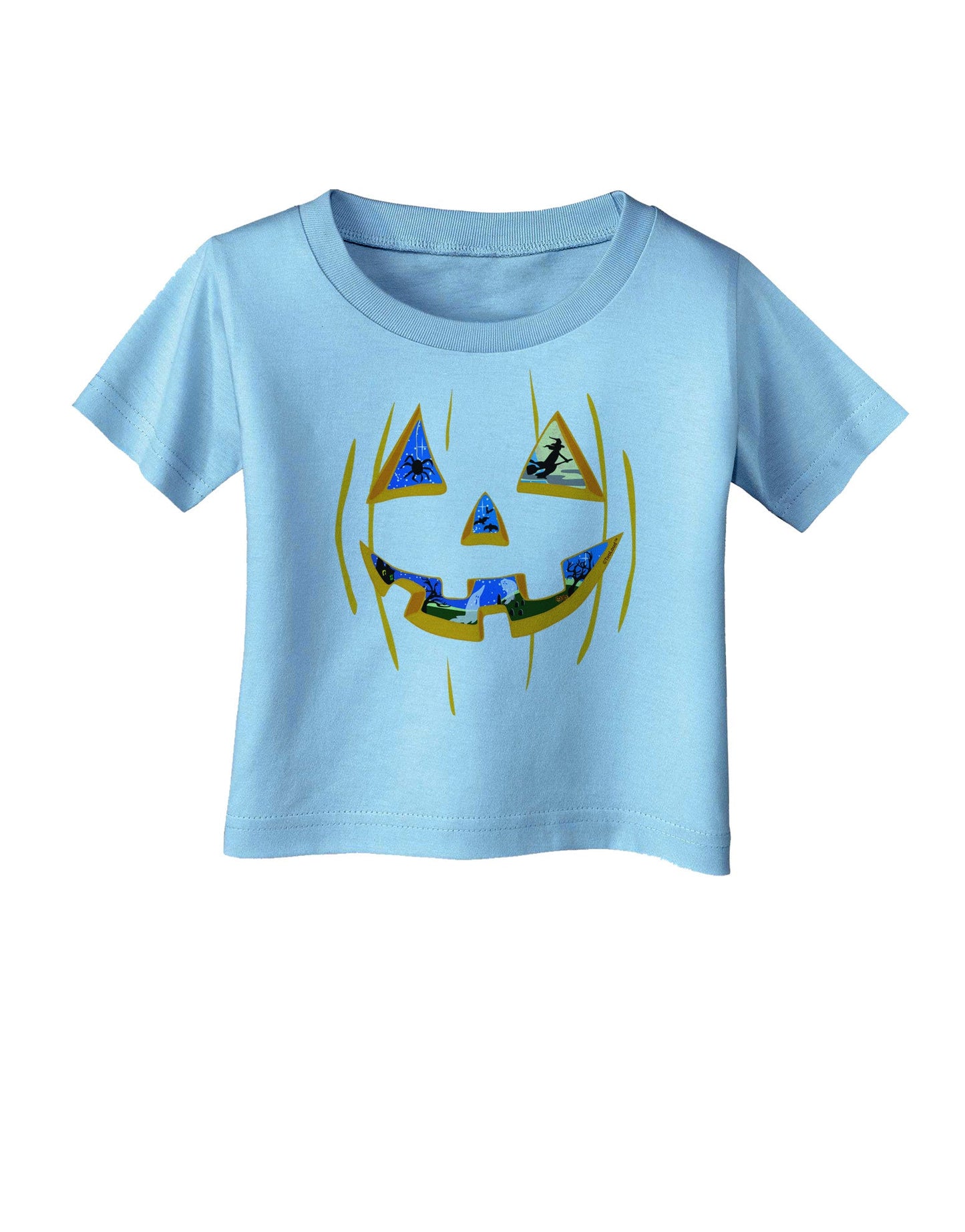 Jack O Lanterns Point of View Pumpkin Infant T-Shirt-Infant T-Shirt-TooLoud-Aquatic-Blue-06-Months-Davson Sales