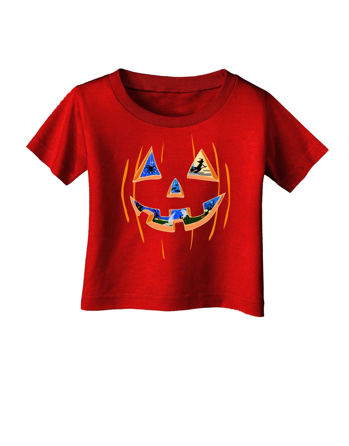 Jack O Lanterns Point of View Pumpkin Infant T-Shirt Dark-Infant T-Shirt-TooLoud-Red-06-Months-Davson Sales
