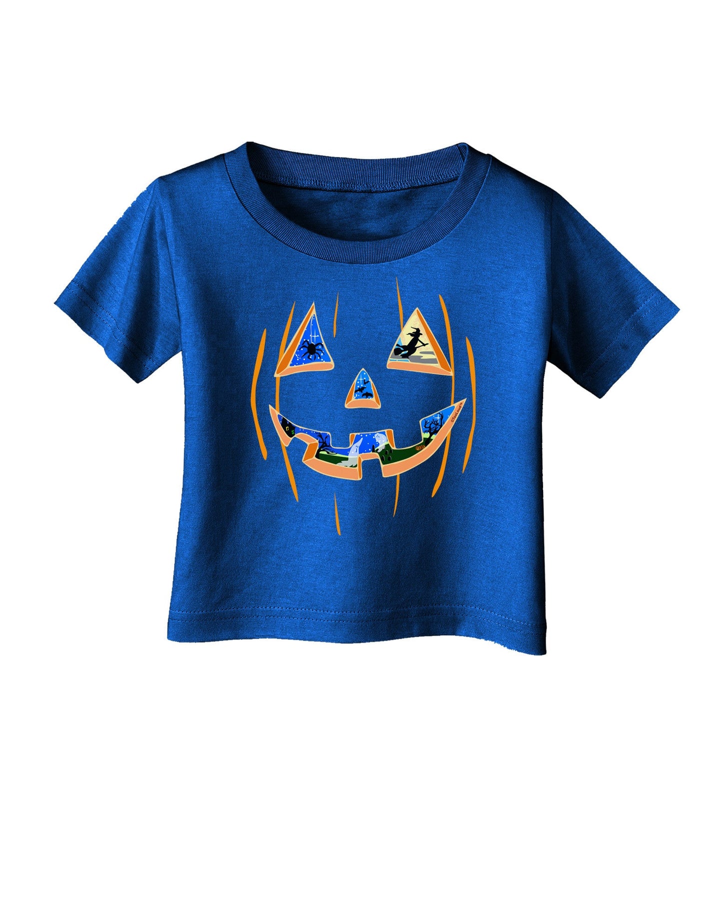 Jack O Lanterns Point of View Pumpkin Infant T-Shirt Dark-Infant T-Shirt-TooLoud-Royal-Blue-06-Months-Davson Sales