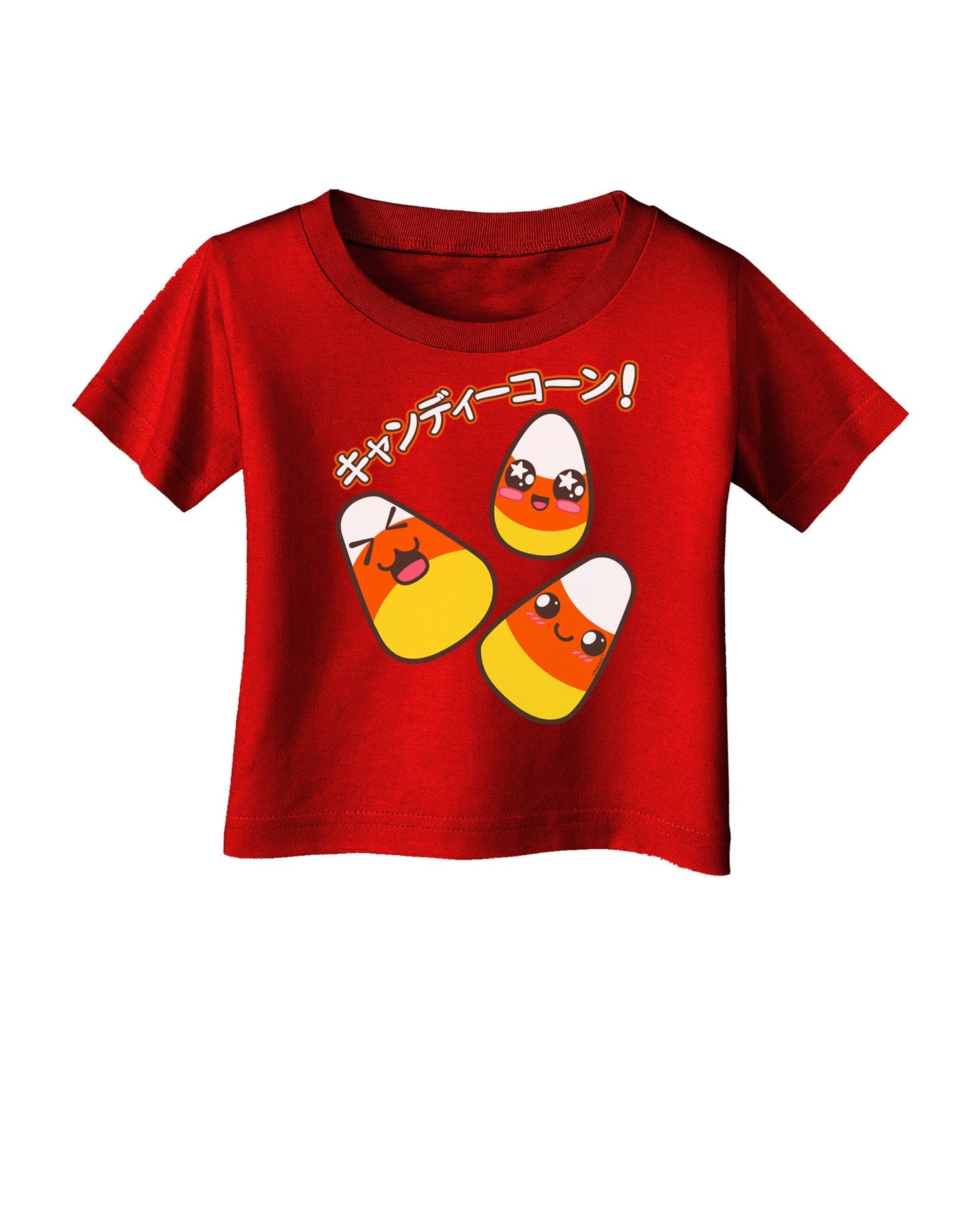 Japanese Kawaii Candy Corn Halloween Infant T-Shirt Dark-Infant T-Shirt-TooLoud-Red-06-Months-Davson Sales
