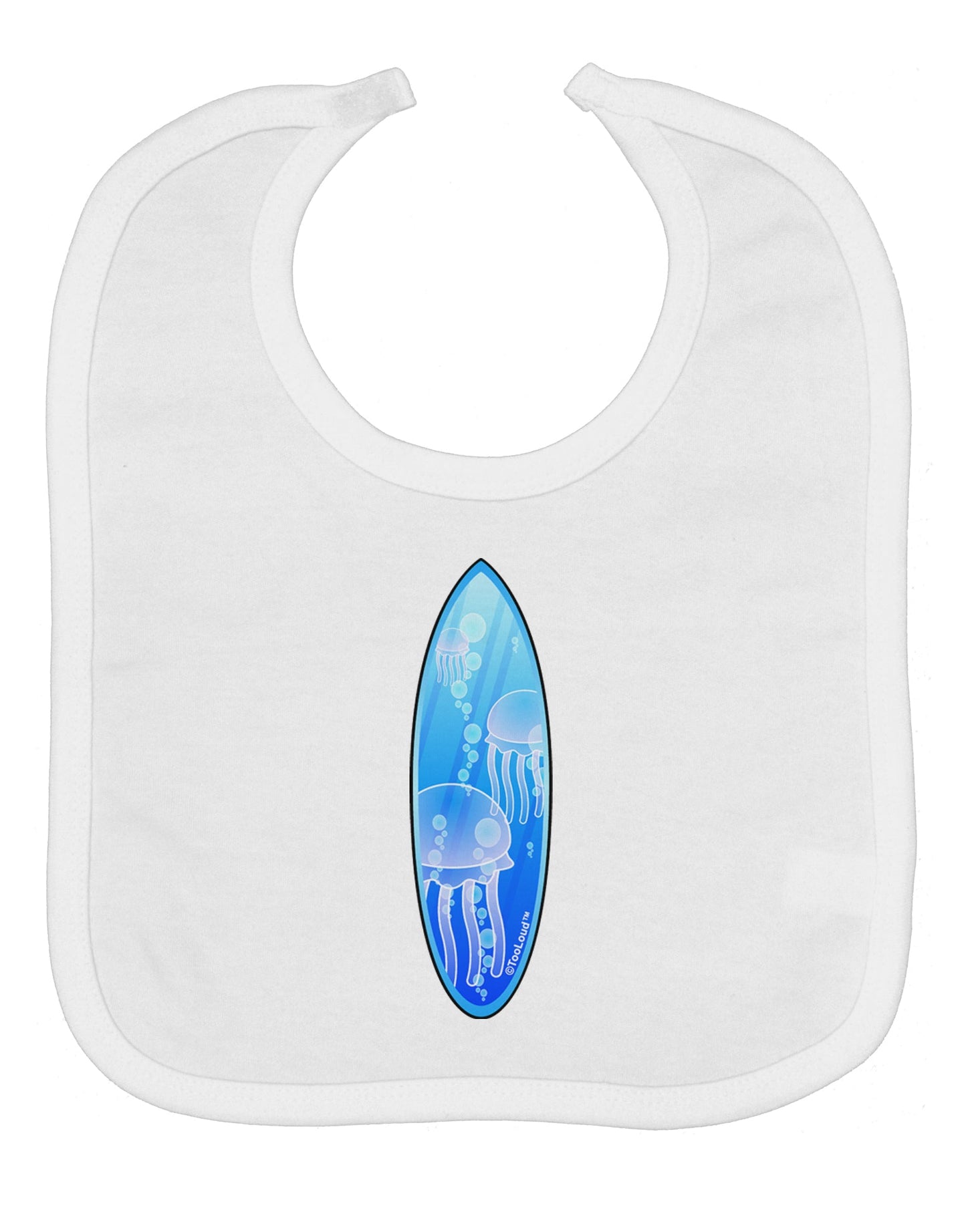 Jellyfish Surfboard Baby Bib by TooLoud
