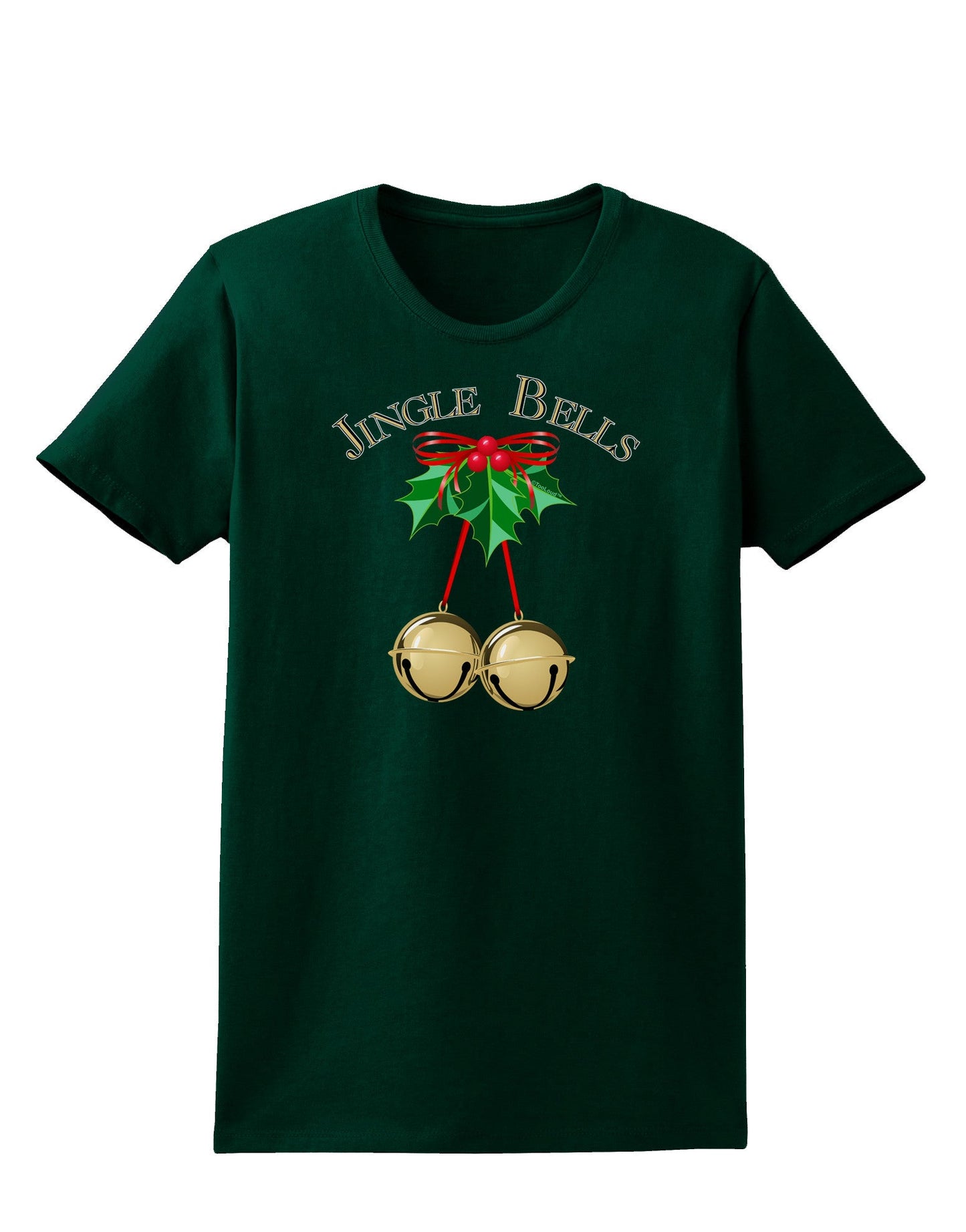 Jingle Bells Womens Dark T-Shirt-TooLoud-Forest-Green-Small-Davson Sales