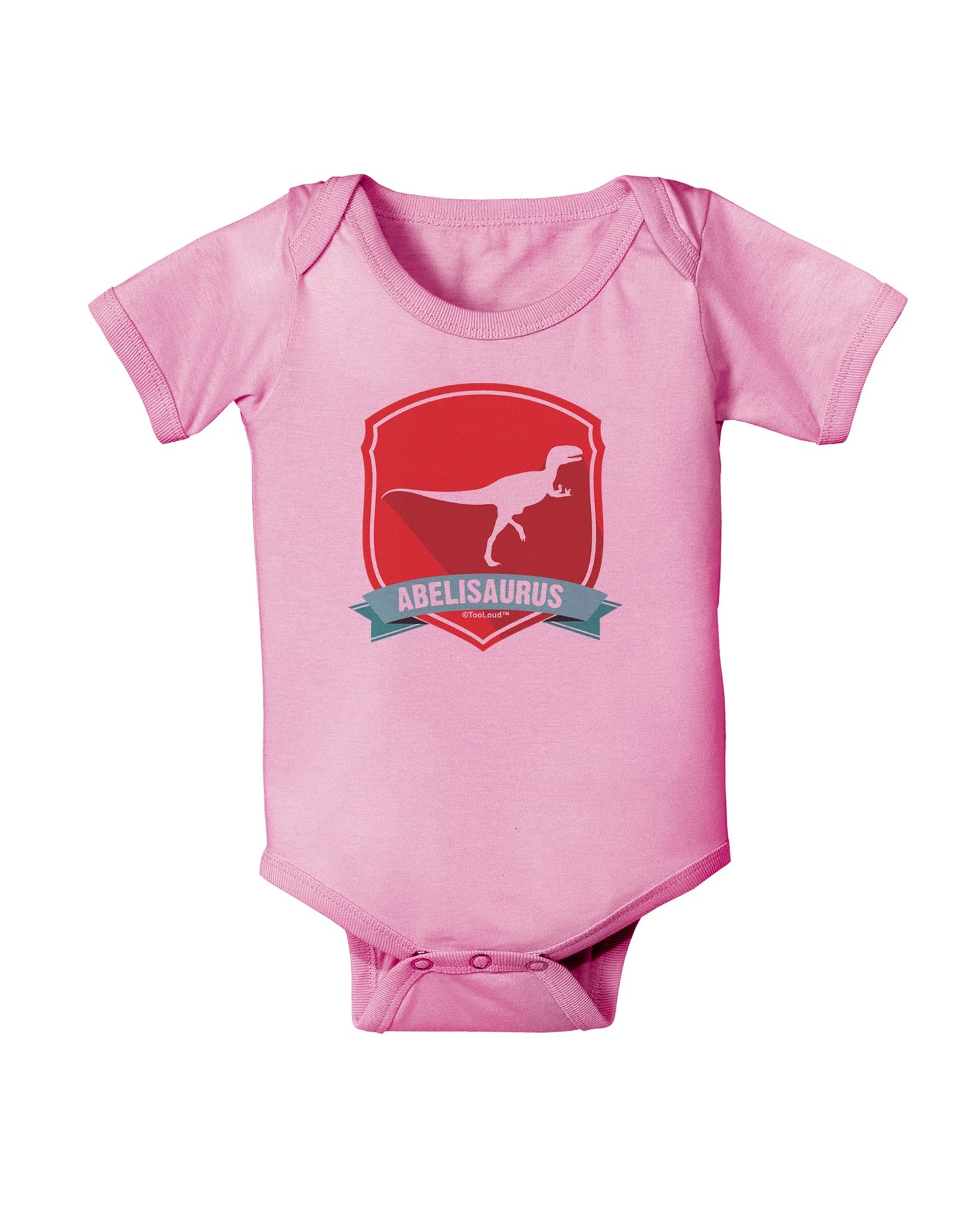 Jurassic Abelisaurus Dinosaur Design Baby Romper Bodysuit by TooLoud-Baby Romper-TooLoud-Light-Pink-06-Months-Davson Sales