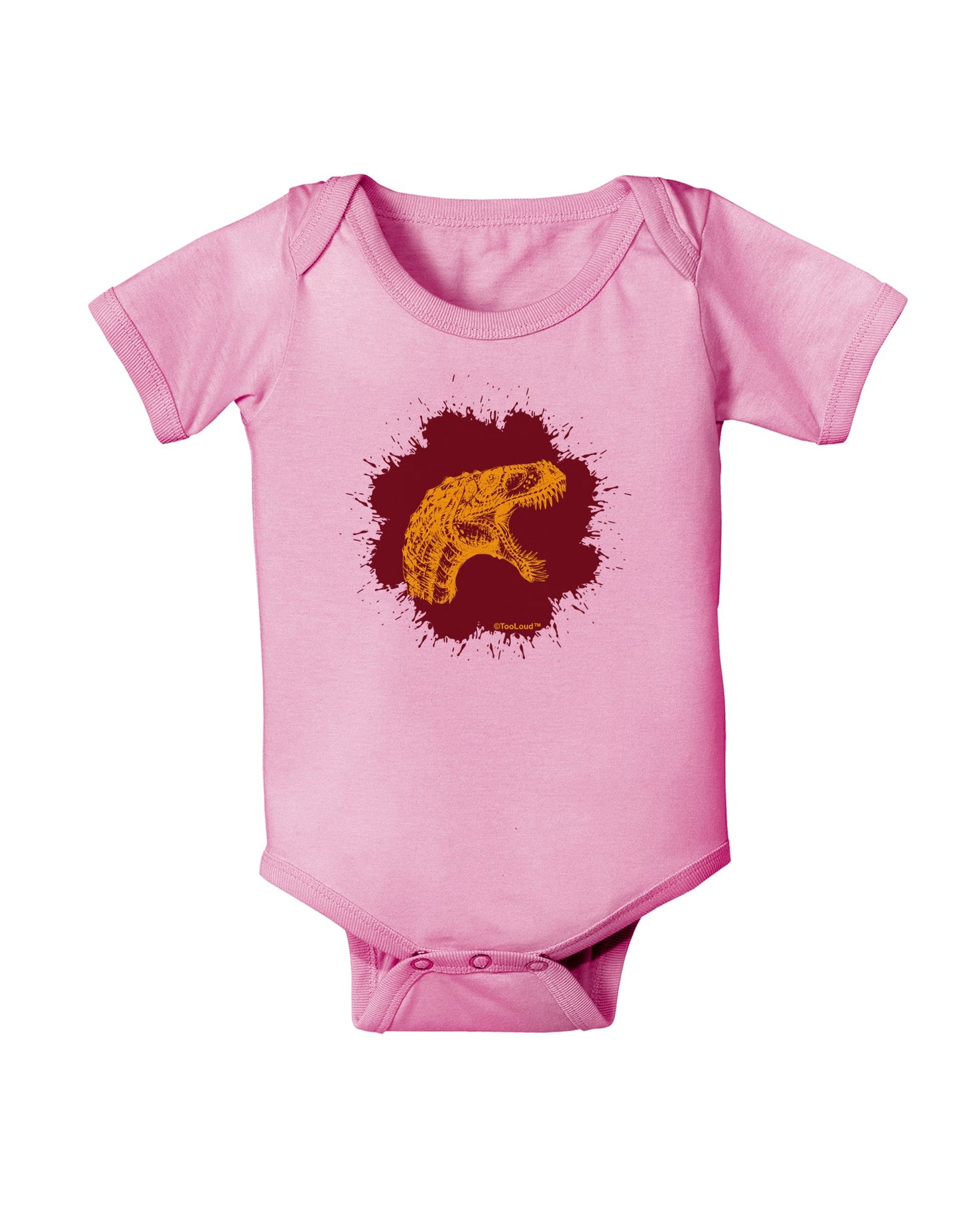 Jurassic Dinosaur Face Blood Splatter Baby Romper Bodysuit by TooLoud-Baby Romper-TooLoud-Light-Pink-06-Months-Davson Sales