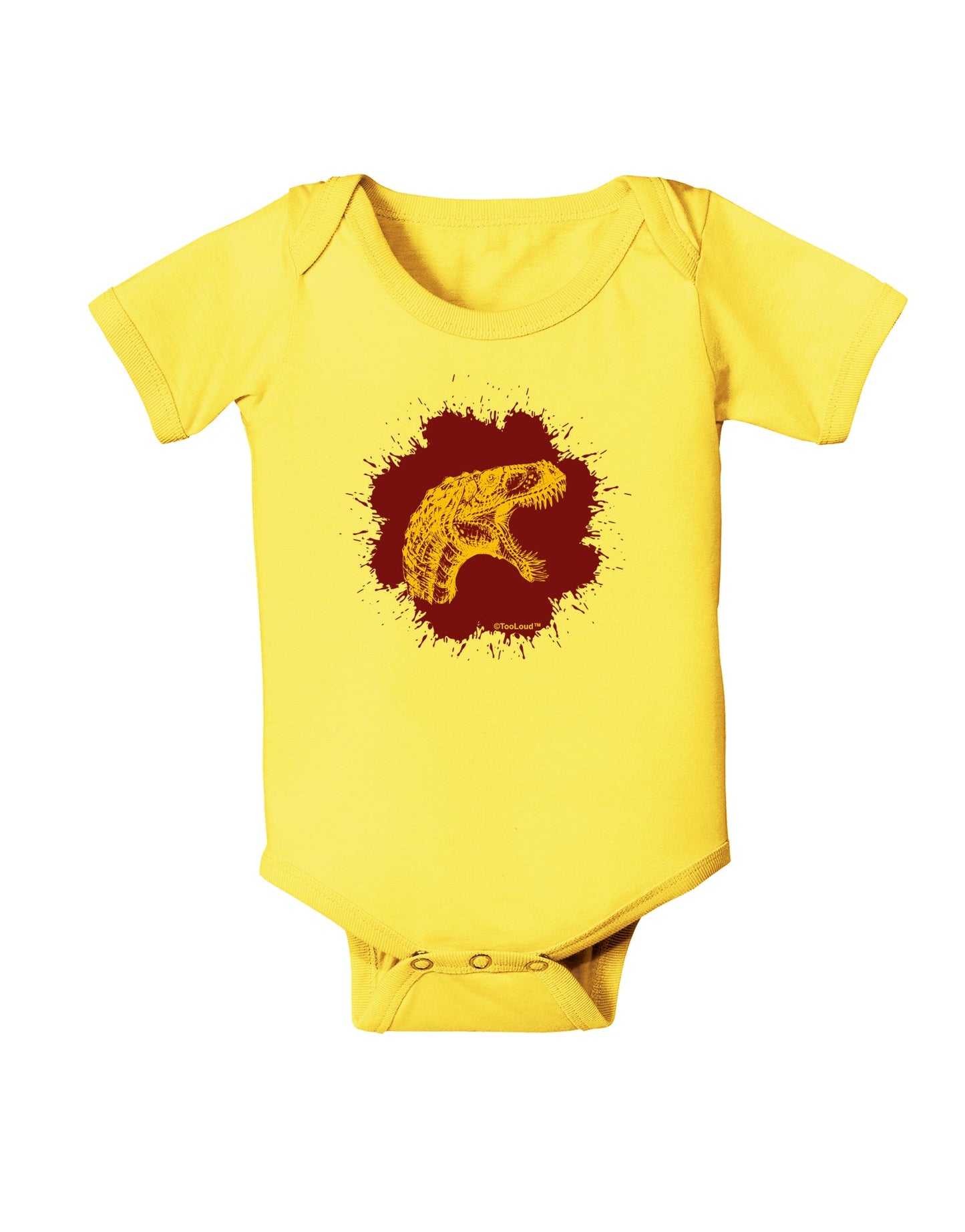 Jurassic Dinosaur Face Blood Splatter Baby Romper Bodysuit by TooLoud-Baby Romper-TooLoud-Yellow-06-Months-Davson Sales