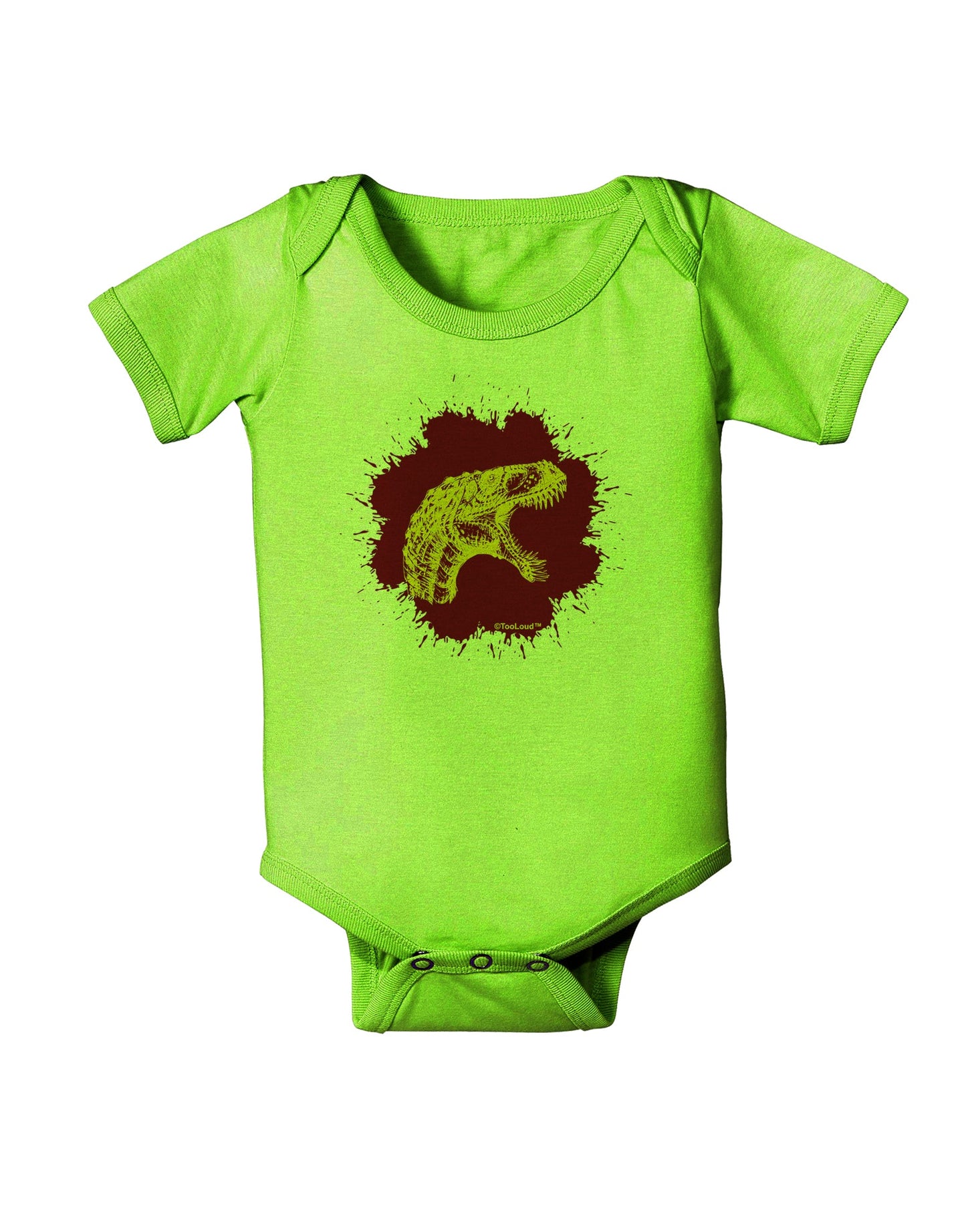 Jurassic Dinosaur Face Blood Splatter Baby Romper Bodysuit by TooLoud-Baby Romper-TooLoud-Lime-Green-06-Months-Davson Sales