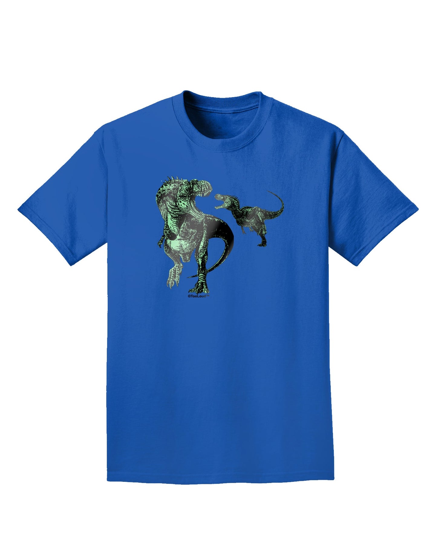 Jurassic Dinosaur Metallic - Silver Adult Dark T-Shirt by TooLoud-Mens T-Shirt-TooLoud-Royal-Blue-Small-Davson Sales