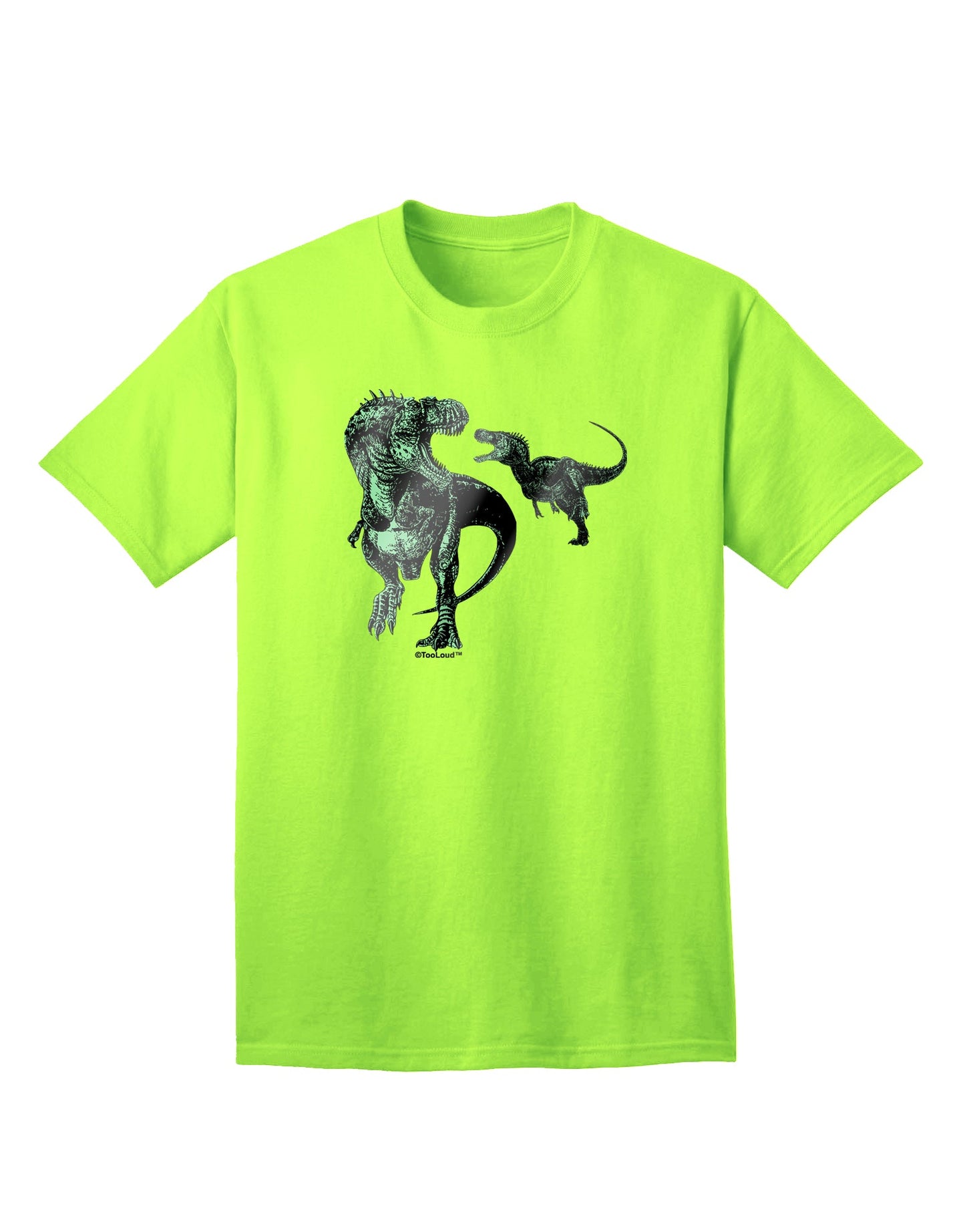 Jurassic Dinosaur Metallic - Silver Adult T-Shirt: A Captivating Addition to Your Wardrobe by TooLoud-Mens T-shirts-TooLoud-Neon-Green-Small-Davson Sales
