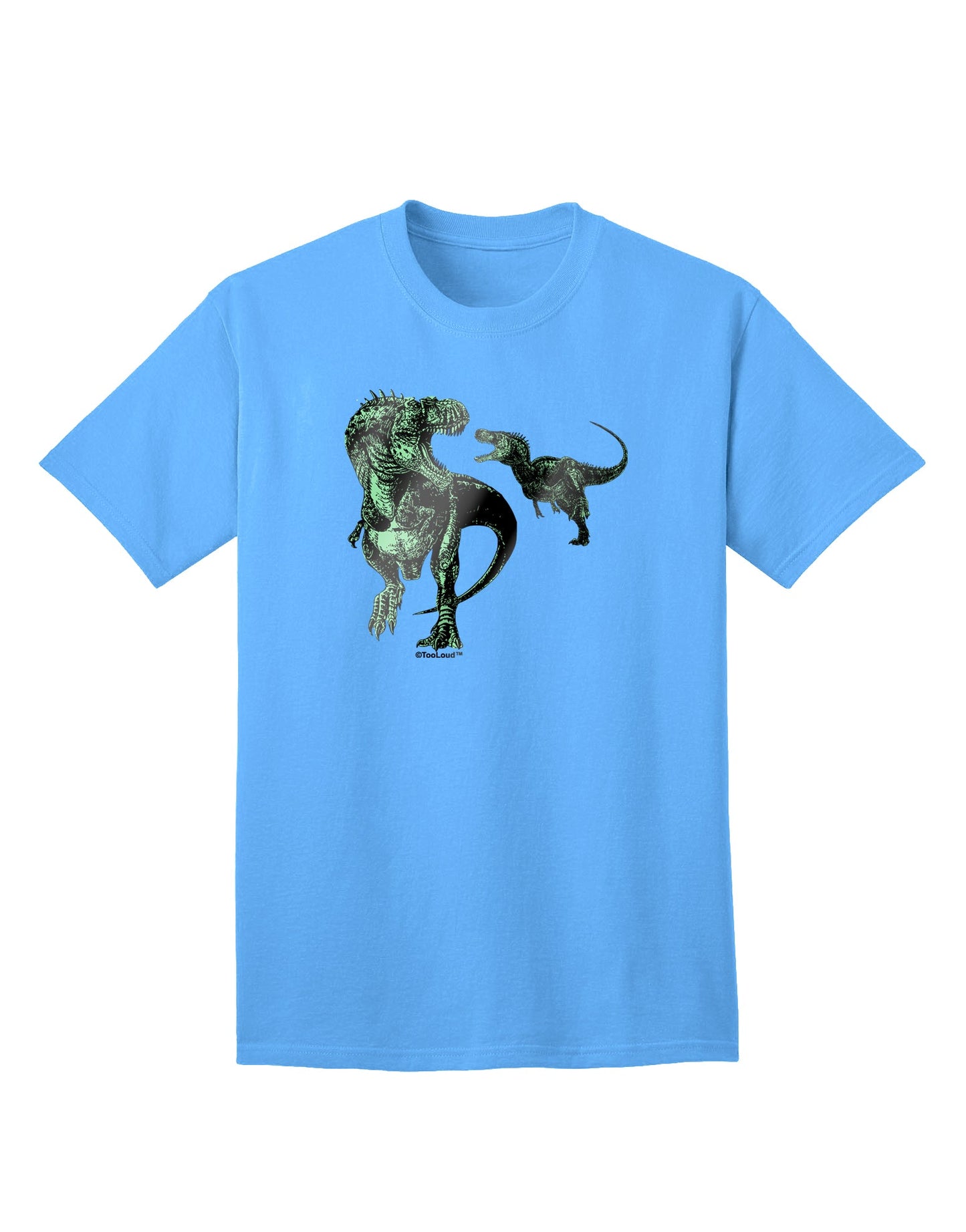 Jurassic Dinosaur Metallic - Silver Adult T-Shirt: A Captivating Addition to Your Wardrobe by TooLoud-Mens T-shirts-TooLoud-Aquatic-Blue-Small-Davson Sales