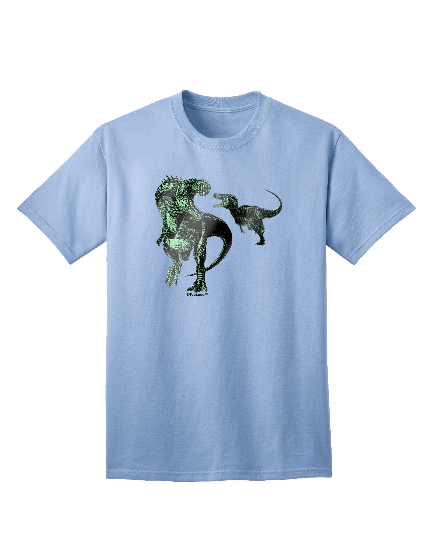 Jurassic Dinosaur Metallic - Silver Adult T-Shirt: A Captivating Addition to Your Wardrobe by TooLoud-Mens T-shirts-TooLoud-Light-Blue-Small-Davson Sales