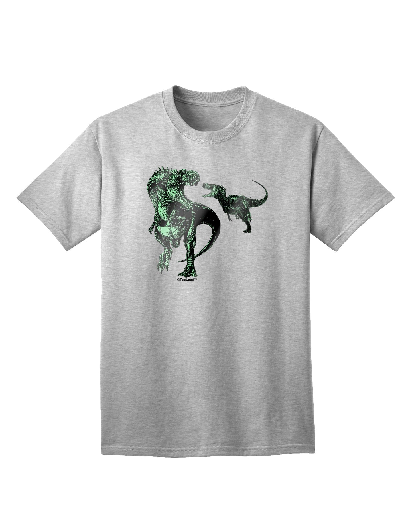 Jurassic Dinosaur Metallic - Silver Adult T-Shirt: A Captivating Addition to Your Wardrobe by TooLoud-Mens T-shirts-TooLoud-AshGray-Small-Davson Sales