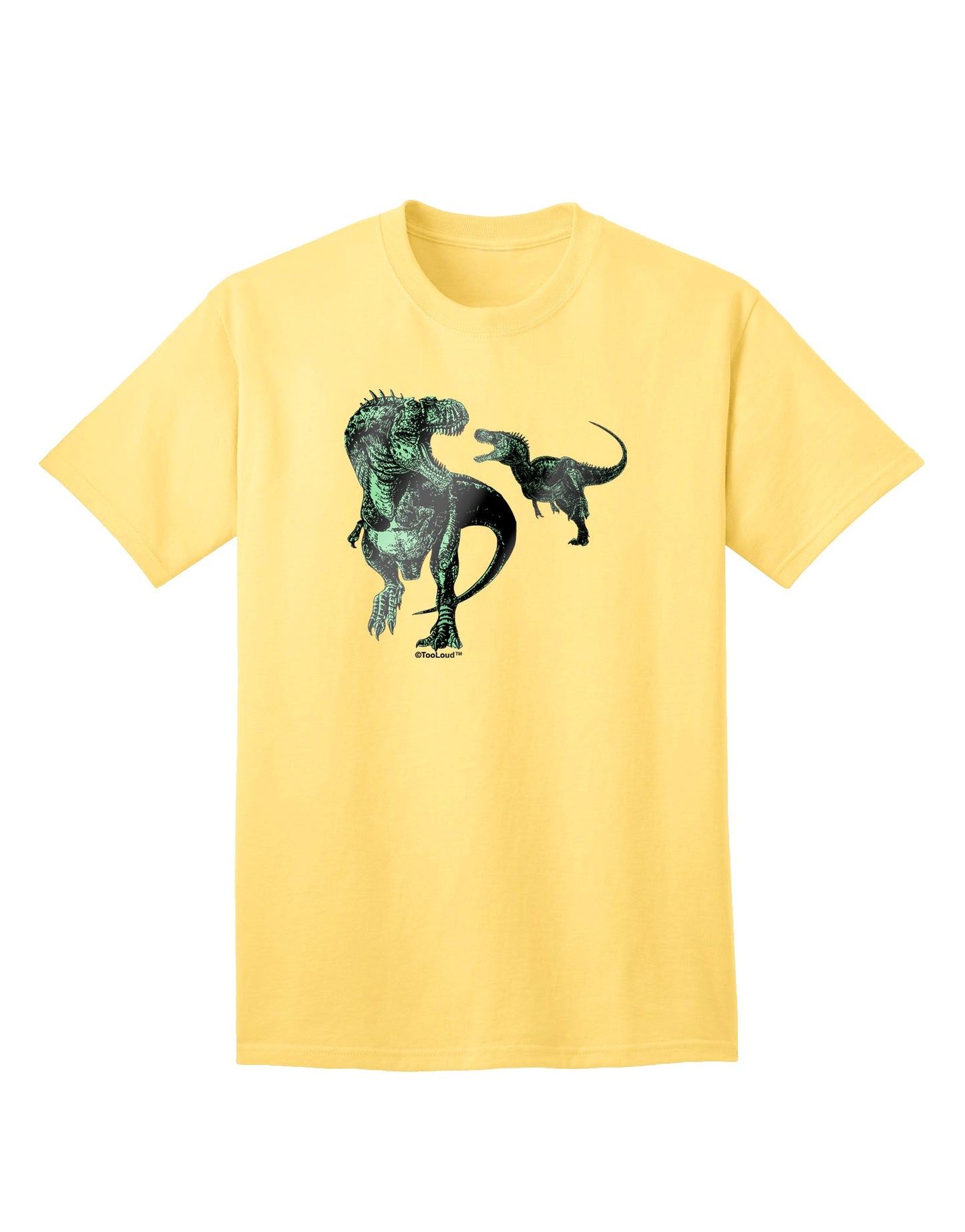 Jurassic Dinosaur Metallic - Silver Adult T-Shirt: A Captivating Addition to Your Wardrobe by TooLoud-Mens T-shirts-TooLoud-Yellow-Small-Davson Sales