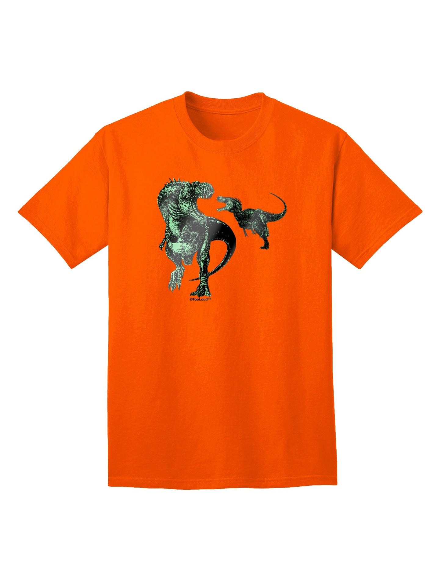 Jurassic Dinosaur Metallic - Silver Adult T-Shirt: A Captivating Addition to Your Wardrobe by TooLoud-Mens T-shirts-TooLoud-Orange-Small-Davson Sales