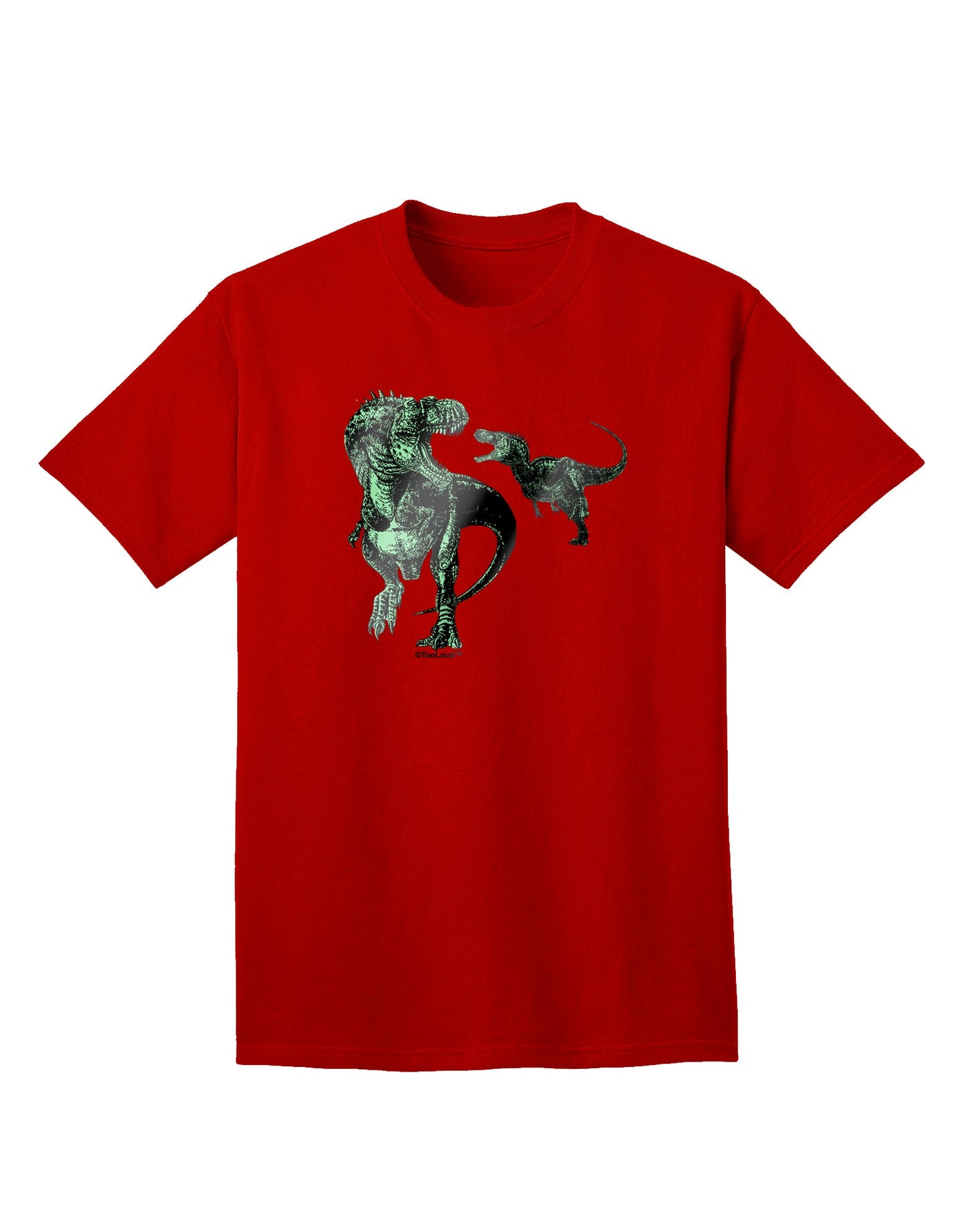 Jurassic Dinosaur Metallic - Silver Adult T-Shirt: A Captivating Addition to Your Wardrobe by TooLoud-Mens T-shirts-TooLoud-Red-Small-Davson Sales