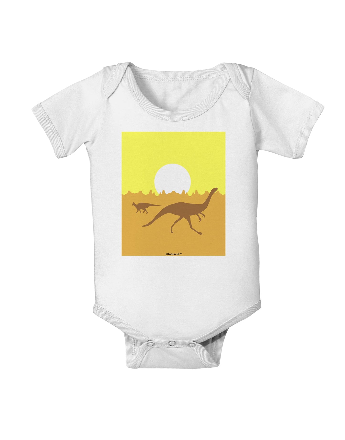 Jurassic Dinosaur Sunrise Baby Romper Bodysuit by TooLoud-Baby Romper-TooLoud-White-06-Months-Davson Sales