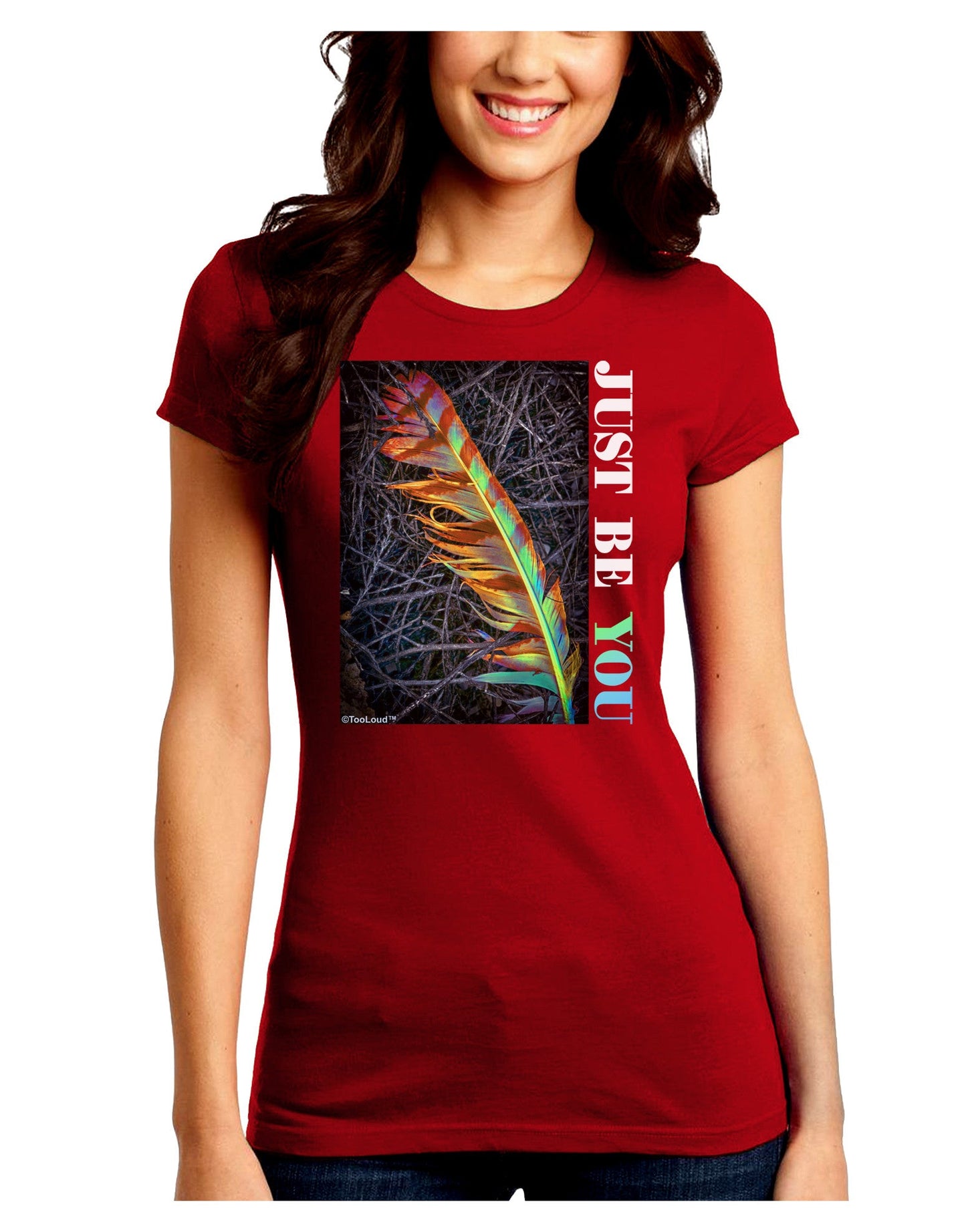 Just Be You - Unique Juniors Petite Crew Dark T-Shirt-T-Shirts Juniors Tops-TooLoud-Red-Juniors Fitted Small-Davson Sales