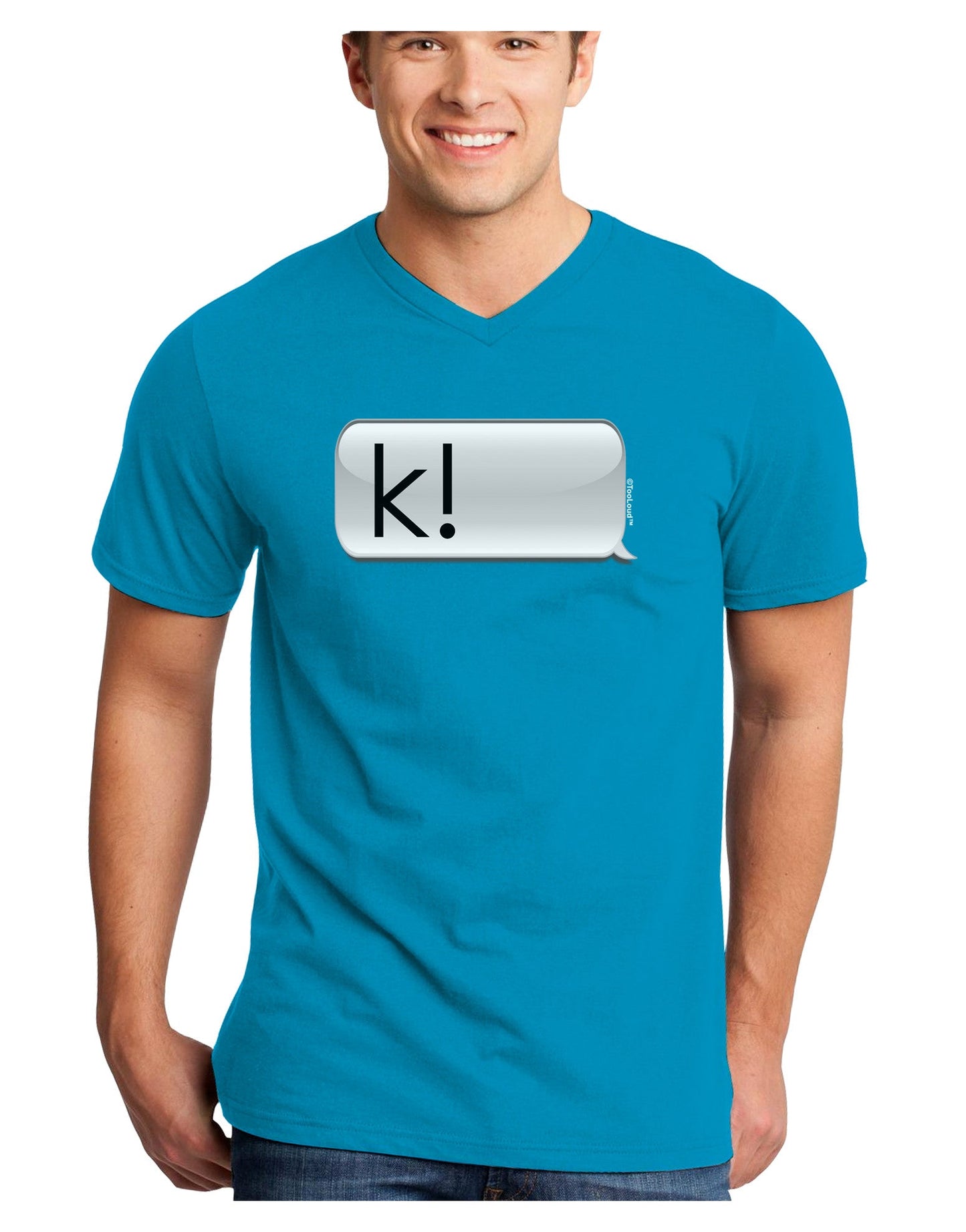 K Text Bubble Adult Dark V-Neck T-Shirt-TooLoud-Turquoise-Small-Davson Sales