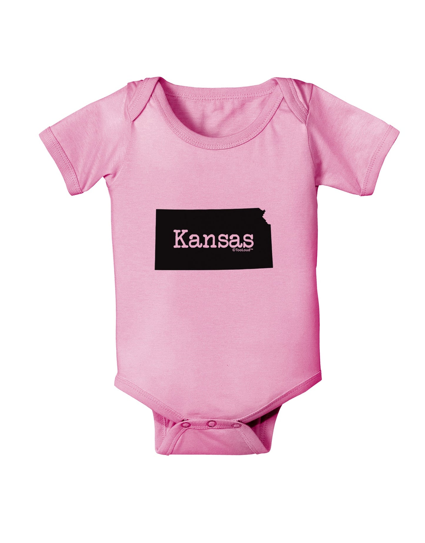 Kansas - United States Shape Baby Romper Bodysuit by TooLoud-Baby Romper-TooLoud-Light-Pink-06-Months-Davson Sales