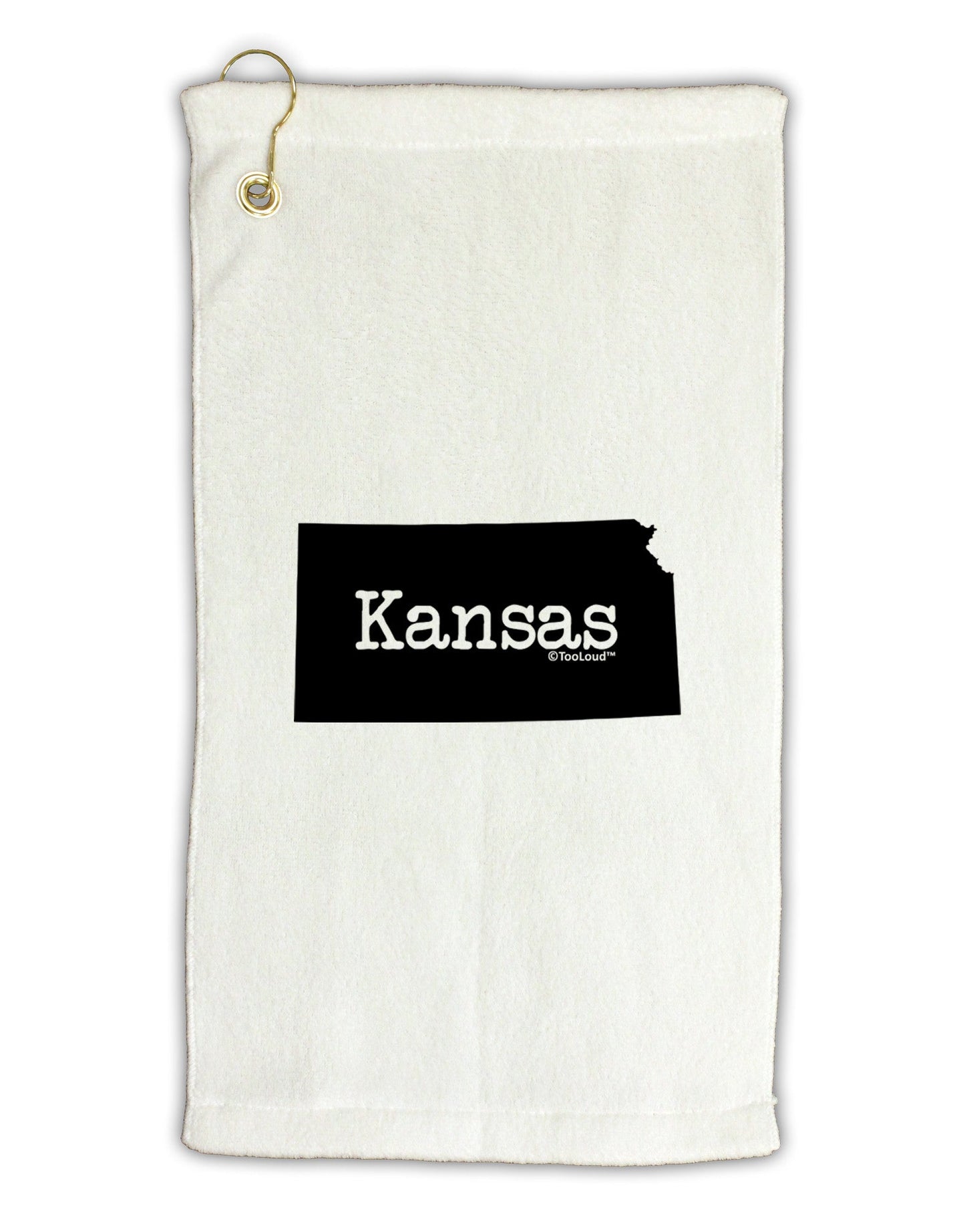 Kansas - United States Shape Micro Terry Gromet Golf Towel 11"x19-Golf Towel-TooLoud-White-Davson Sales