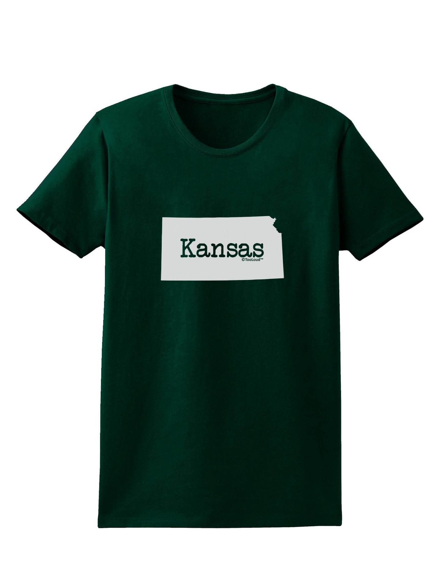 Kansas - United States Shape Womens Dark T-Shirt by TooLoud-Womens T-Shirt-TooLoud-Forest-Green-Small-Davson Sales