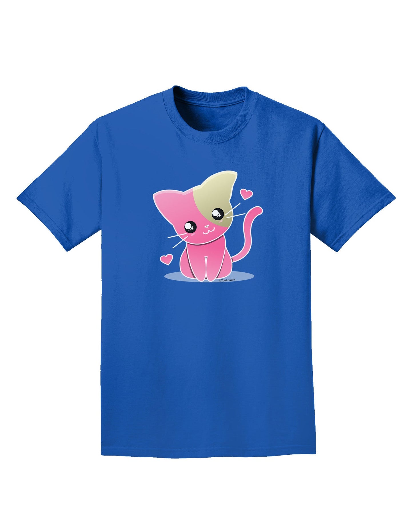 Kawaii Kitty Adult Dark T-Shirt-Mens T-Shirt-TooLoud-Royal-Blue-Small-Davson Sales