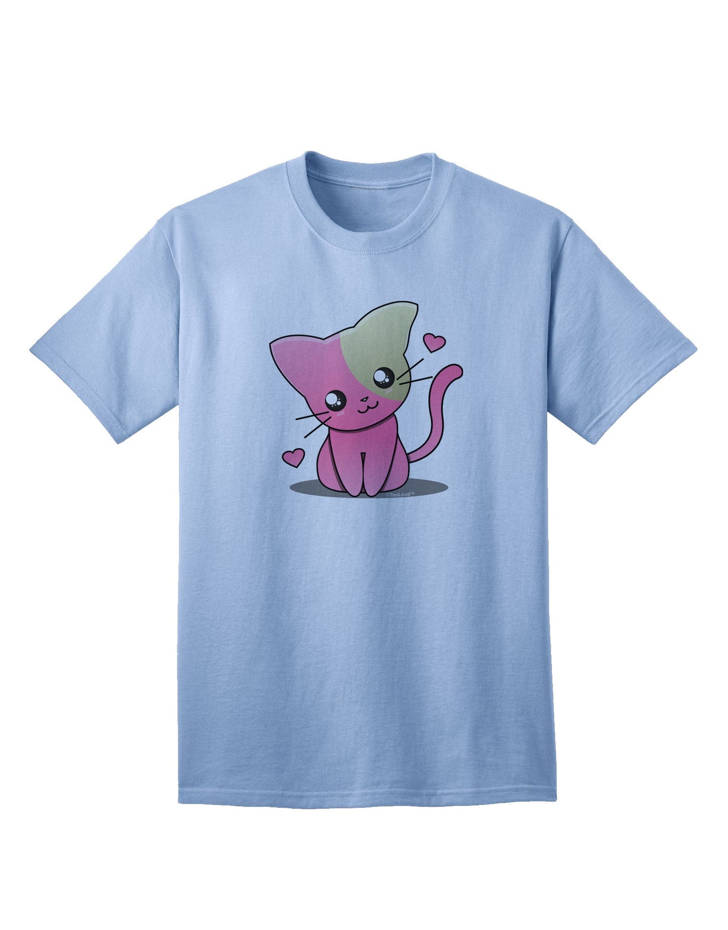 Kawaii Kitty Adult T-Shirt-unisex t-shirt-TooLoud-Light-Blue-Small-Davson Sales