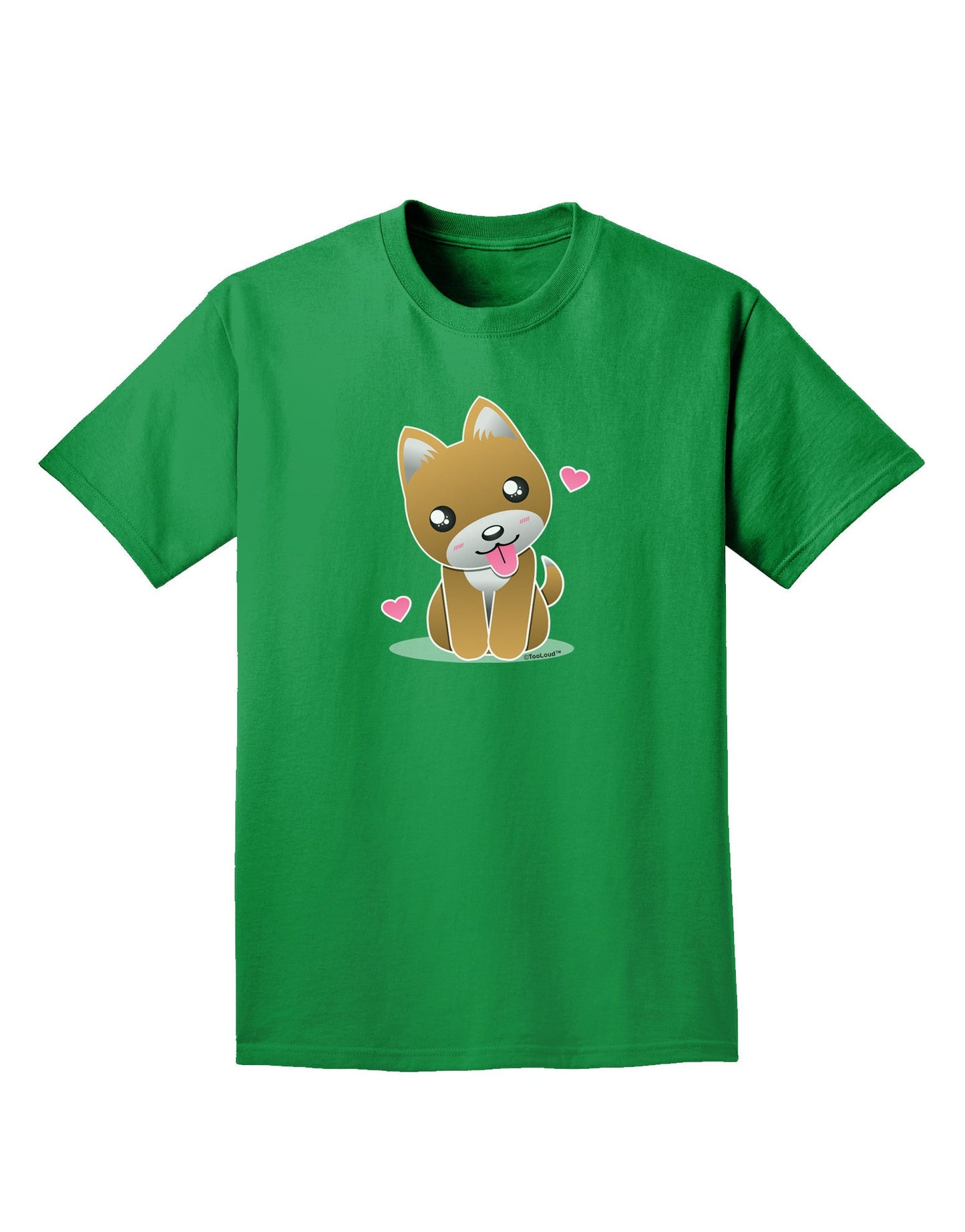 Kawaii Puppy Adult Dark T-Shirt-Mens T-Shirt-TooLoud-Kelly-Green-Small-Davson Sales