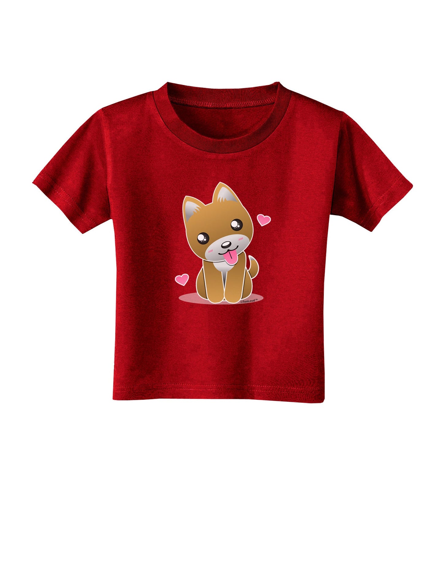Kawaii Puppy Toddler T-Shirt Dark-Toddler T-Shirt-TooLoud-Red-2T-Davson Sales