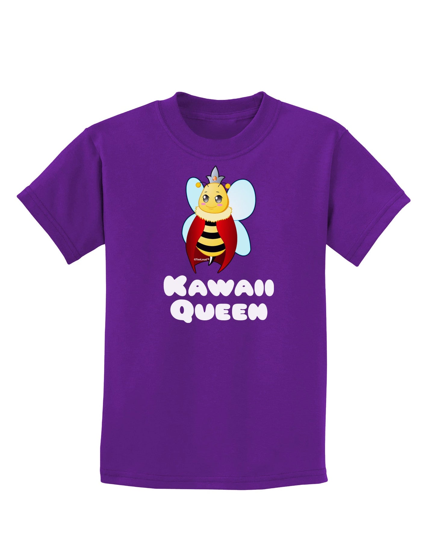 Kawaii Queen Queen Bee Childrens Dark T-Shirt-Childrens T-Shirt-TooLoud-Purple-X-Small-Davson Sales