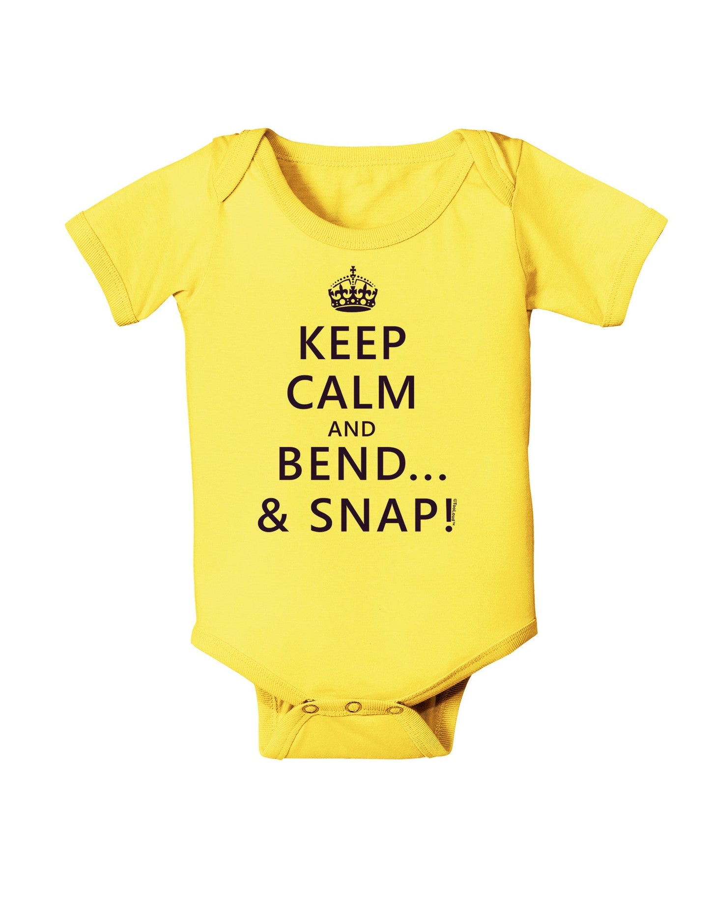 Keep Calm and Bend and Snap Baby Romper Bodysuit-Baby Romper-TooLoud-Yellow-06-Months-Davson Sales