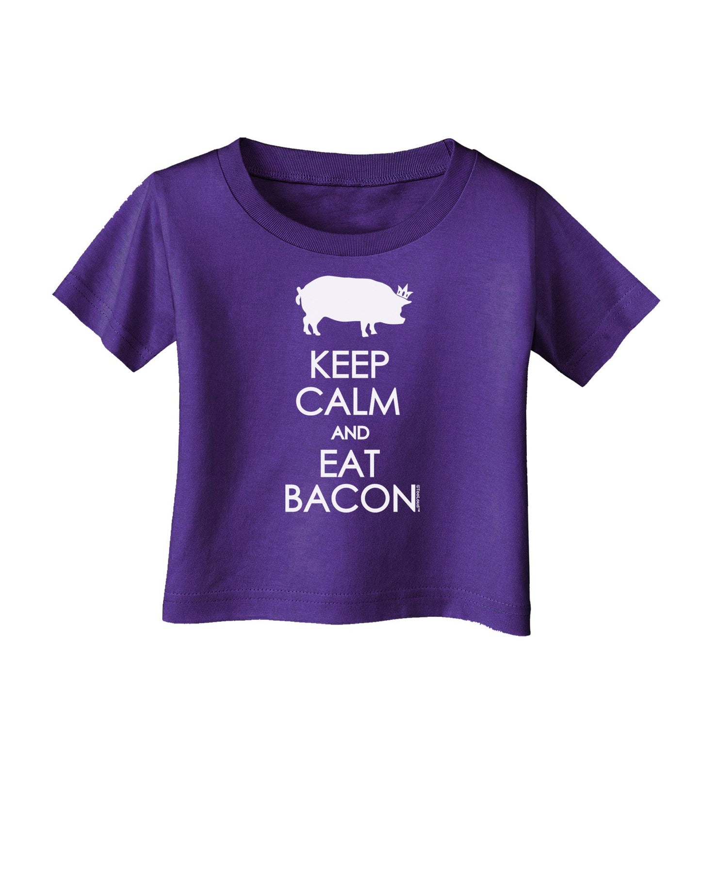 Keep Calm and Eat Bacon Infant T-Shirt Dark-Infant T-Shirt-TooLoud-Purple-06-Months-Davson Sales