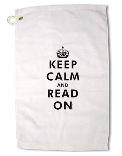 Keep Calm and Read On Premium Cotton Golf Towel - 16" x 25-Golf Towel-TooLoud-16x25"-Davson Sales