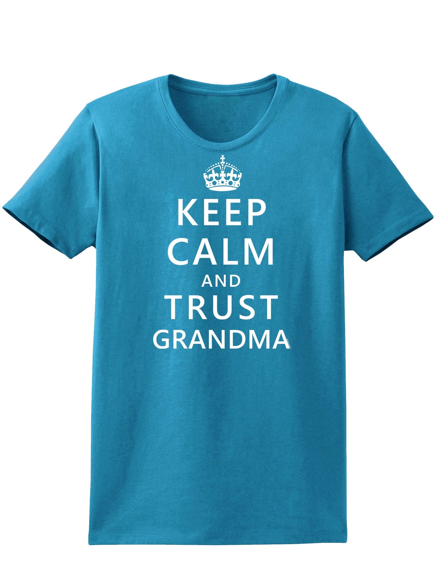 Keep Calm and Trust Grandma Womens Dark T-Shirt-TooLoud-Turquoise-X-Small-Davson Sales