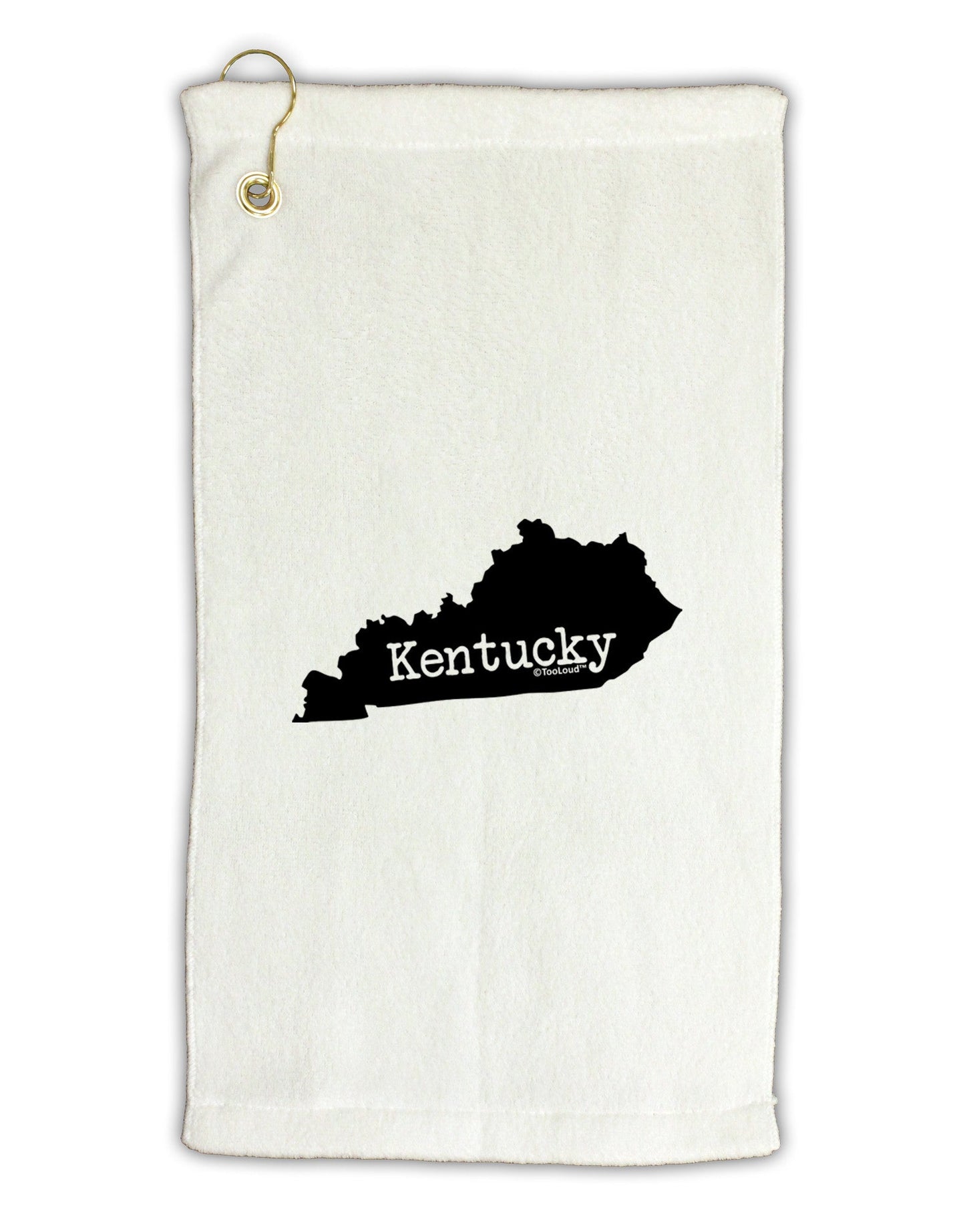 Kentucky - United States Shape Micro Terry Gromet Golf Towel 11"x19-Golf Towel-TooLoud-White-Davson Sales