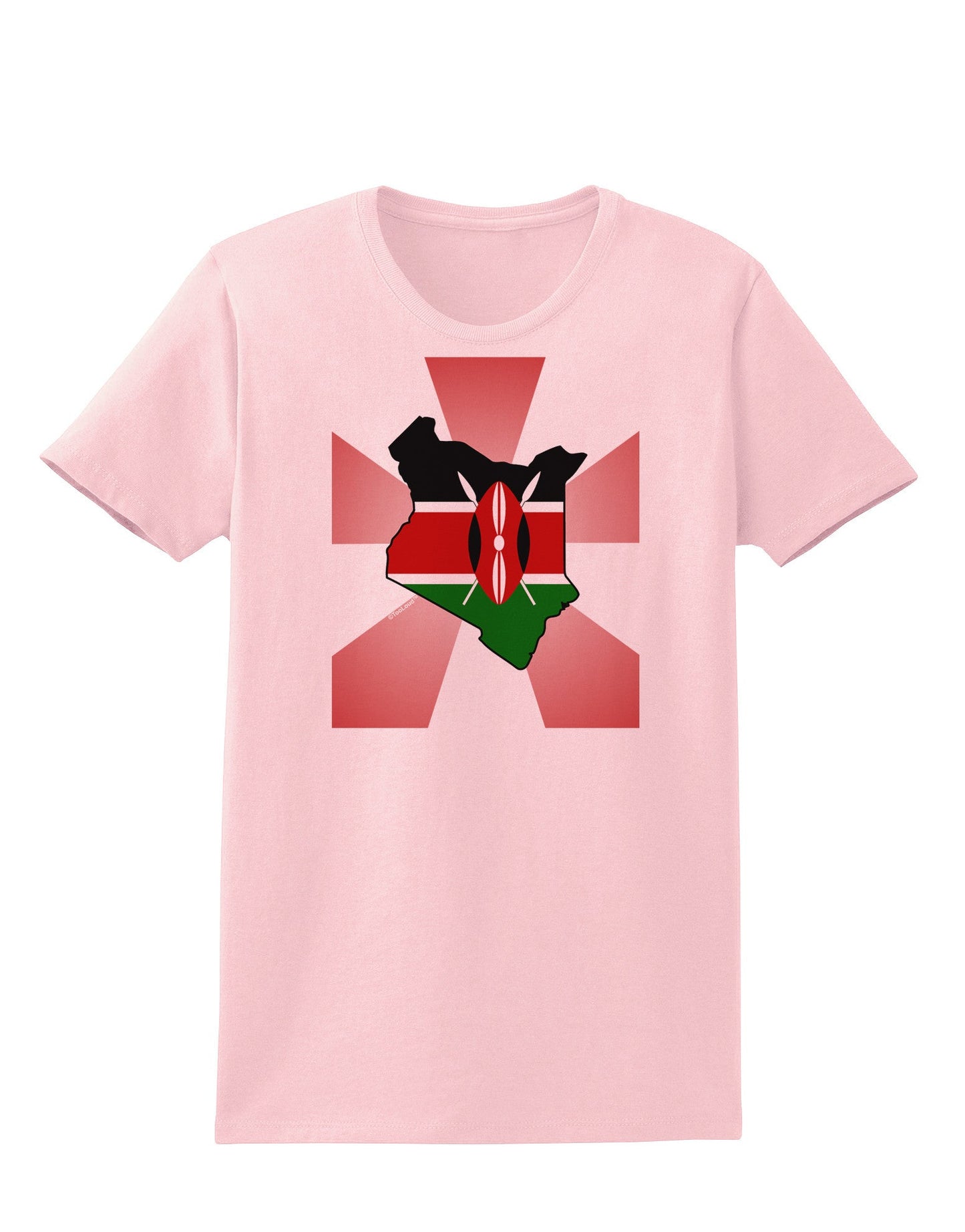 Kenya Flag Design Womens T-Shirt-Womens T-Shirt-TooLoud-PalePink-X-Small-Davson Sales