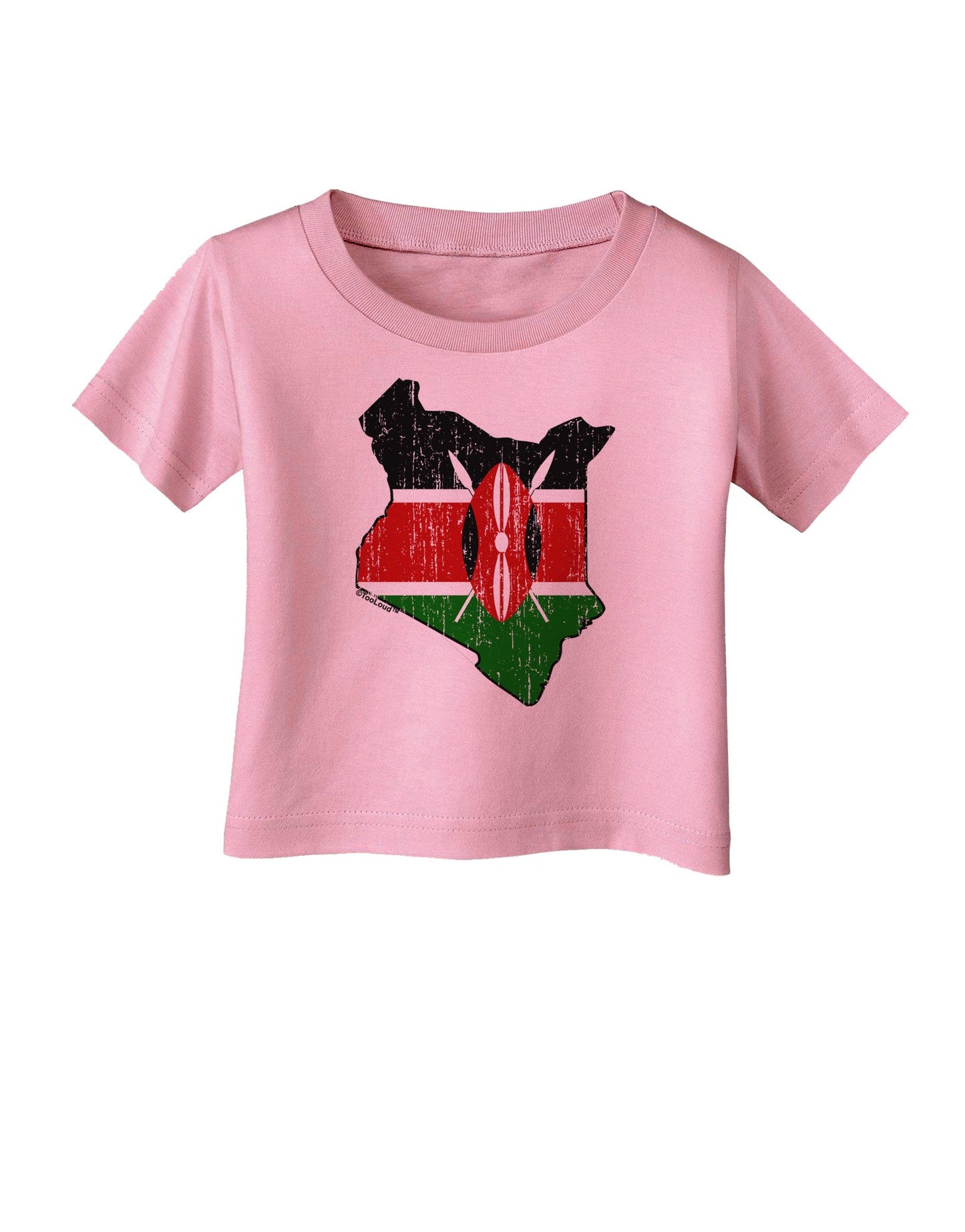 Kenya Flag Silhouette Distressed Infant T-Shirt-Infant T-Shirt-TooLoud-Candy-Pink-06-Months-Davson Sales