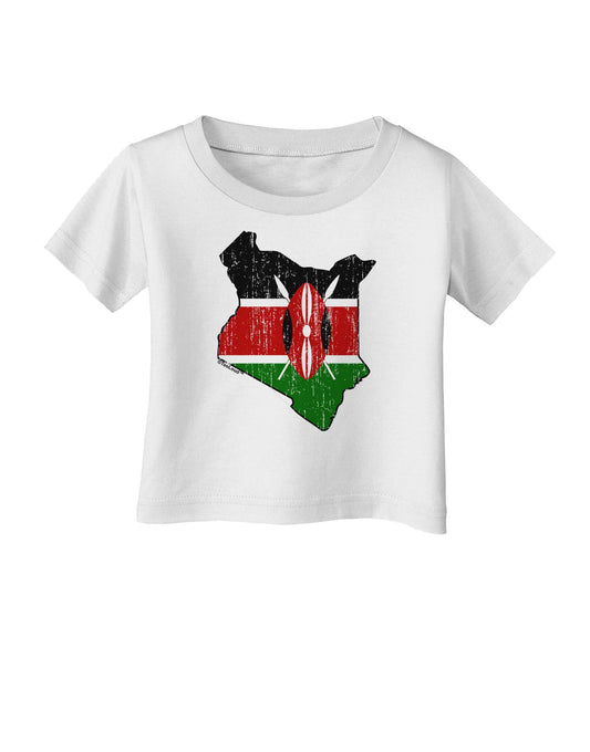Kenya Flag Silhouette Distressed Infant T-Shirt-Infant T-Shirt-TooLoud-White-06-Months-Davson Sales