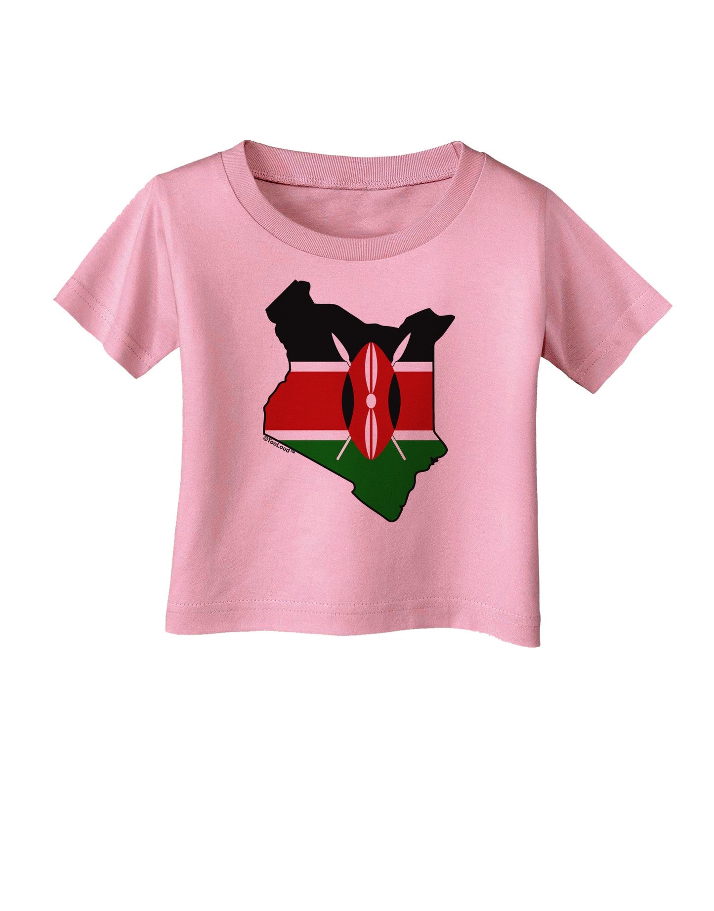 Kenya Flag Silhouette Infant T-Shirt-Infant T-Shirt-TooLoud-Candy-Pink-06-Months-Davson Sales