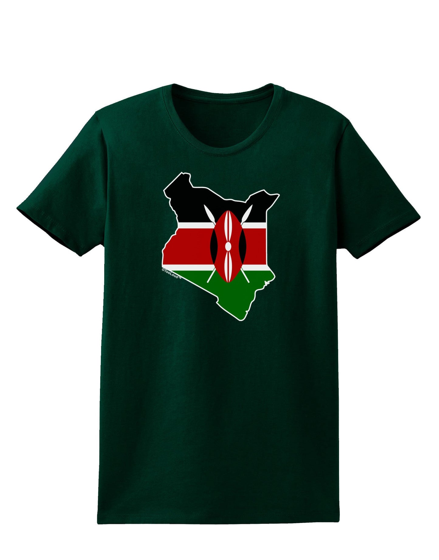 Kenya Flag Silhouette Womens Dark T-Shirt-TooLoud-Forest-Green-Small-Davson Sales