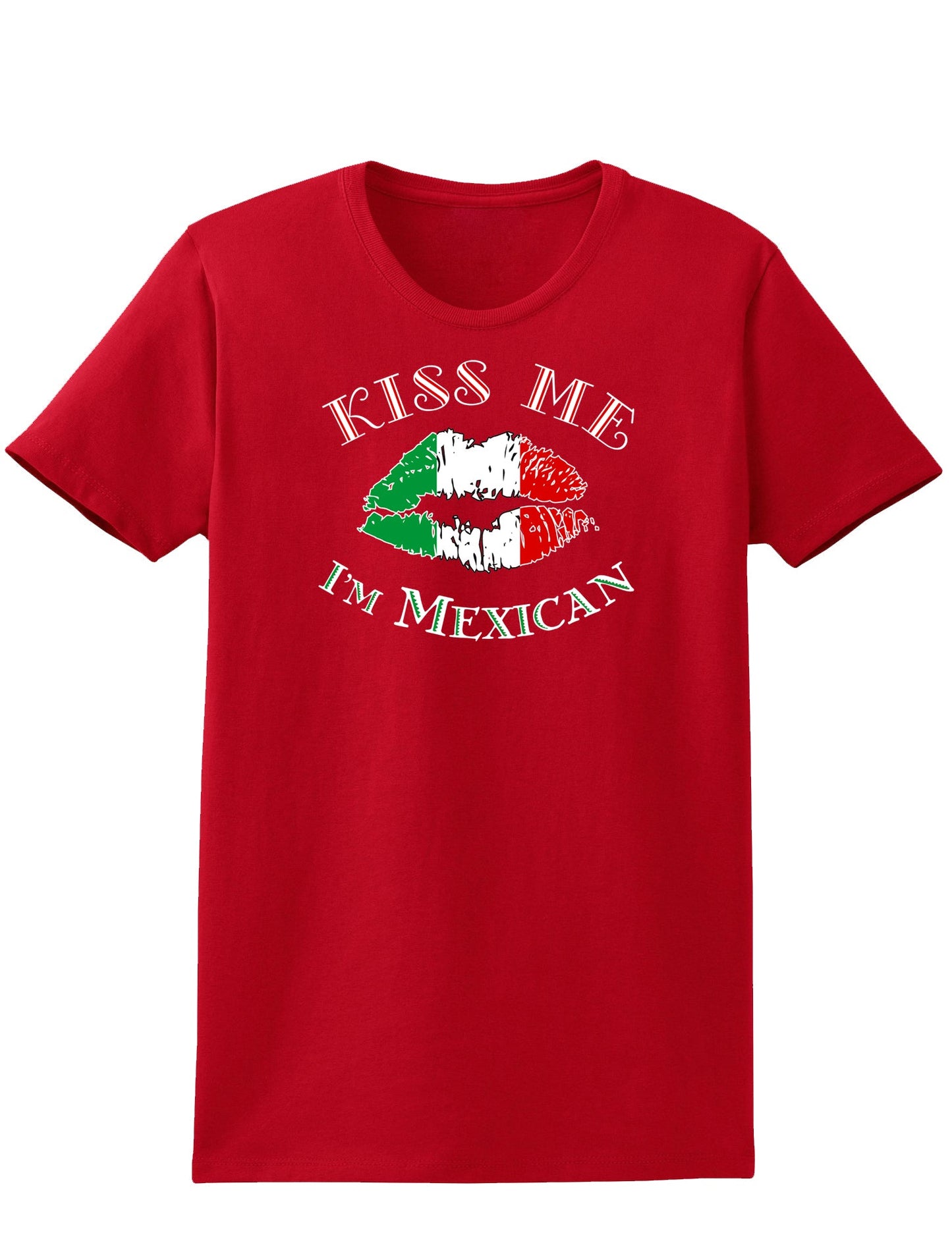 Kiss Me I'm Mexican Womens Dark T-Shirt-TooLoud-Red-X-Small-Davson Sales