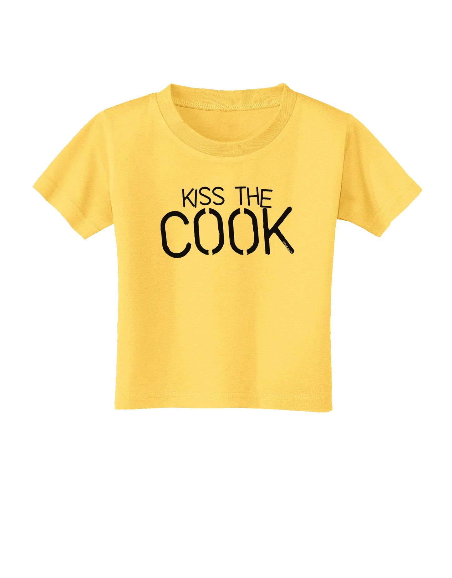Kiss the Cook Grill Master - Text Toddler T-Shirt-Toddler T-Shirt-TooLoud-Yellow-2T-Davson Sales