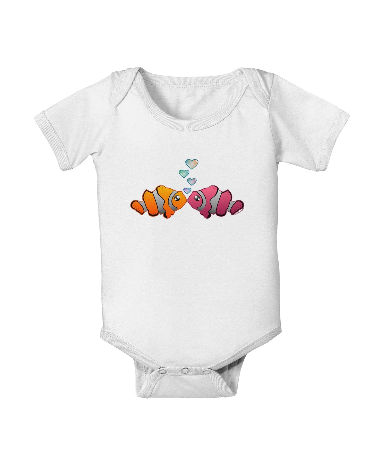 Kissy Clownfish Baby Romper Bodysuit-Baby Romper-TooLoud-White-06-Months-Davson Sales