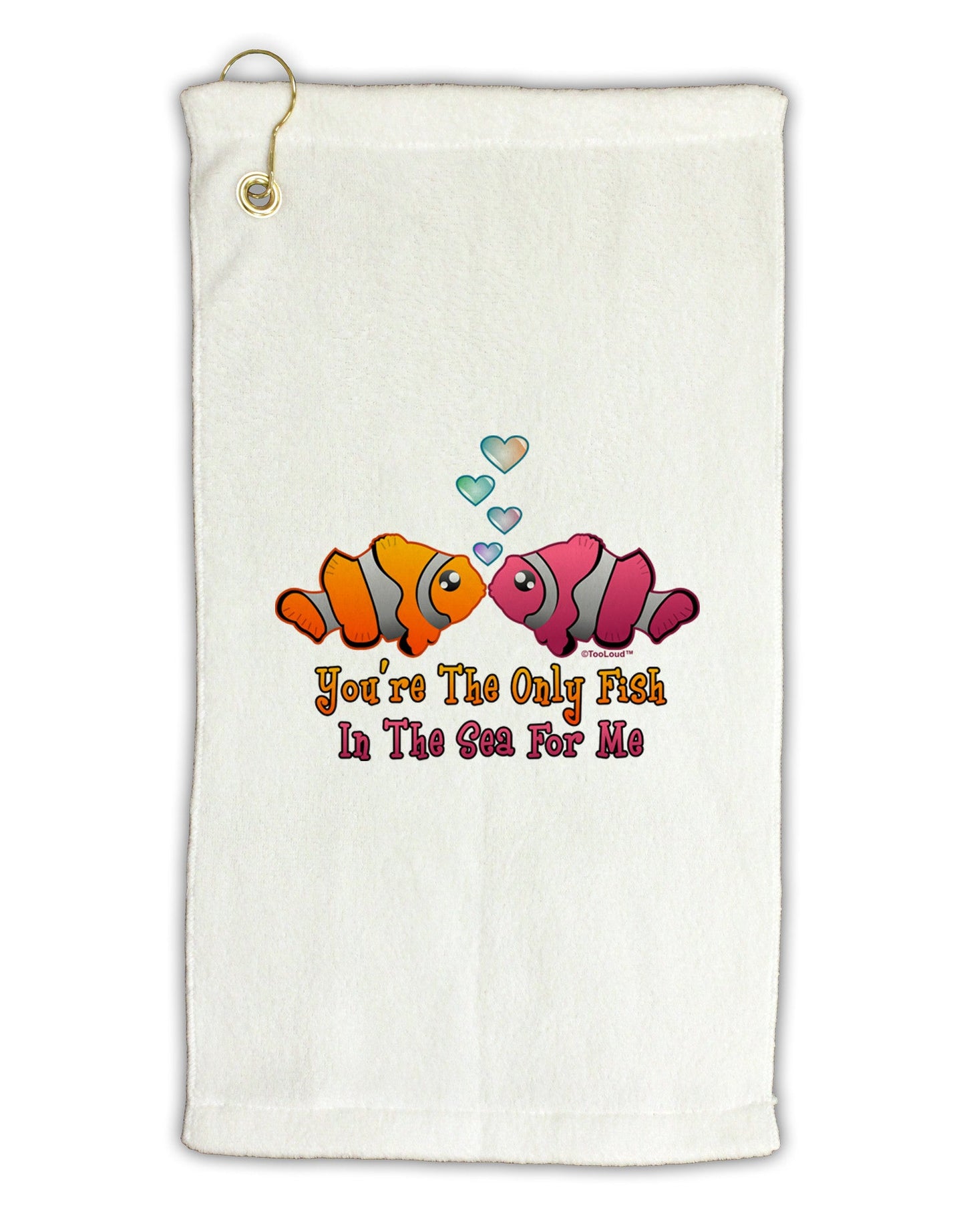 Kissy Clownfish Only Fish In The Sea Micro Terry Gromet Golf Towel 16 x 25 inch-Golf Towel-TooLoud-White-Davson Sales