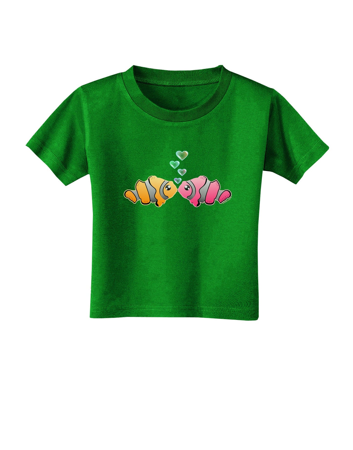 Kissy Clownfish Toddler T-Shirt Dark-Toddler T-Shirt-TooLoud-Clover-Green-2T-Davson Sales