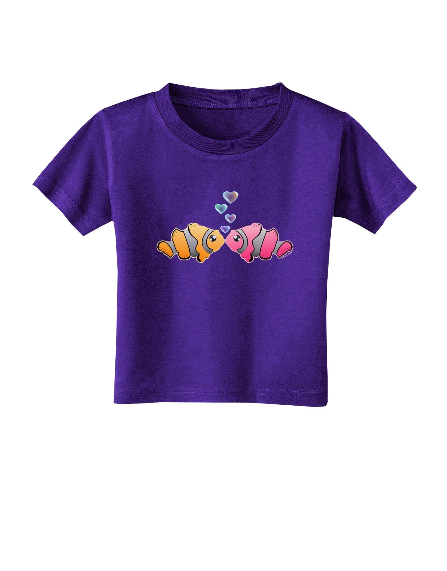 Kissy Clownfish Toddler T-Shirt Dark-Toddler T-Shirt-TooLoud-Purple-2T-Davson Sales