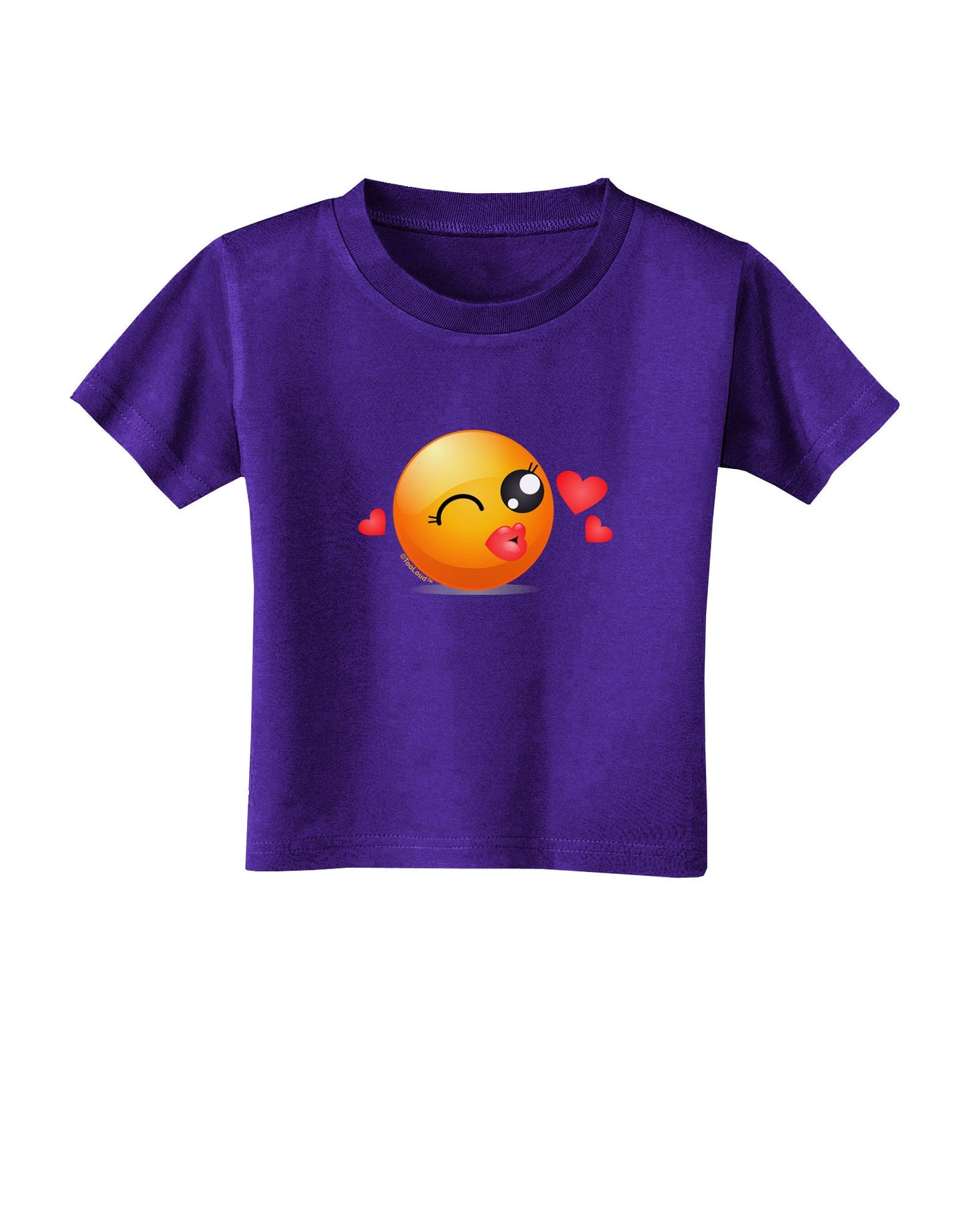 Kissy Face Emoji Girl Toddler T-Shirt Dark-Toddler T-Shirt-TooLoud-Purple-2T-Davson Sales