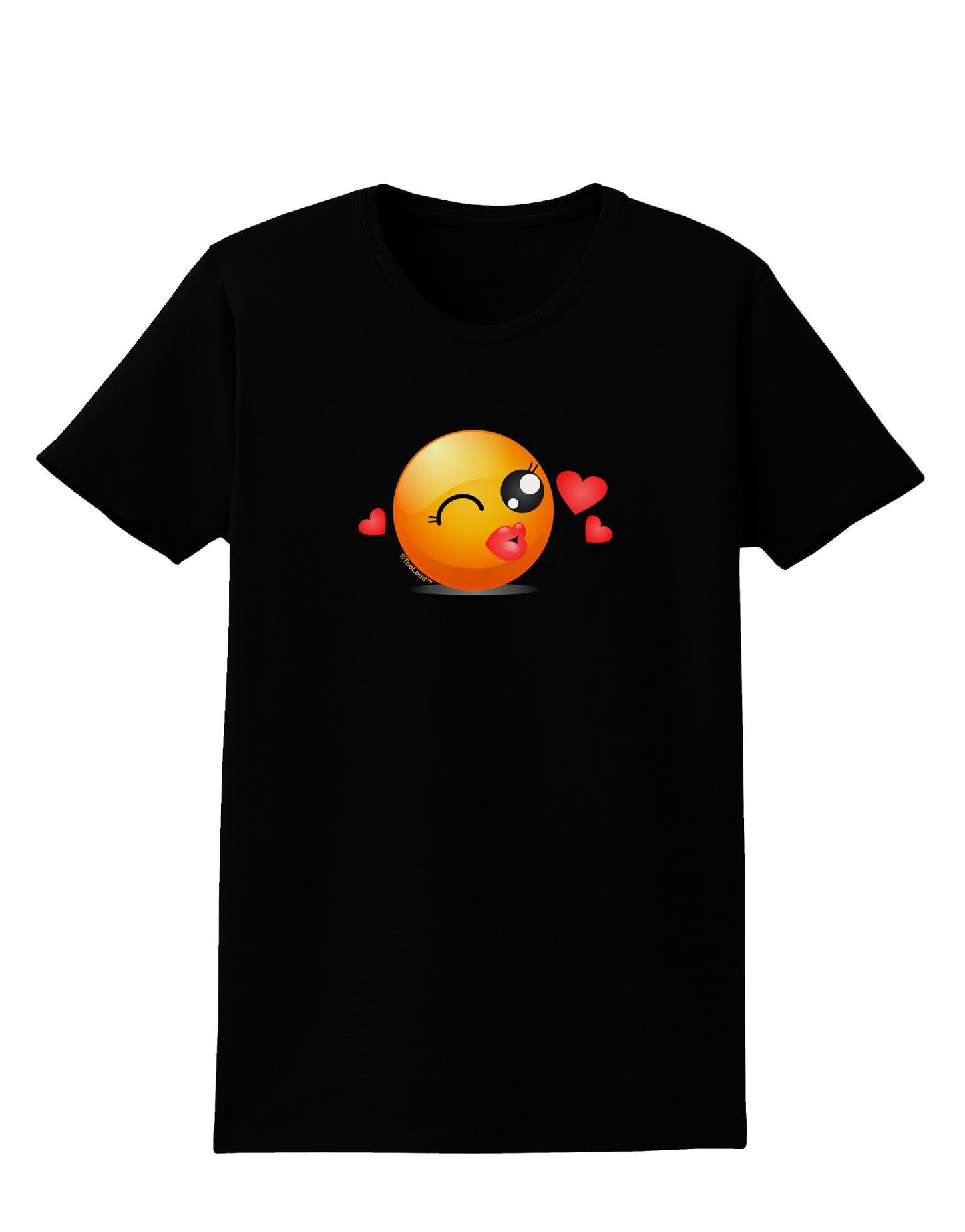 Kissy Face Emoji Girl Womens Dark T-Shirt-Womens T-Shirt-TooLoud-Black-X-Small-Davson Sales