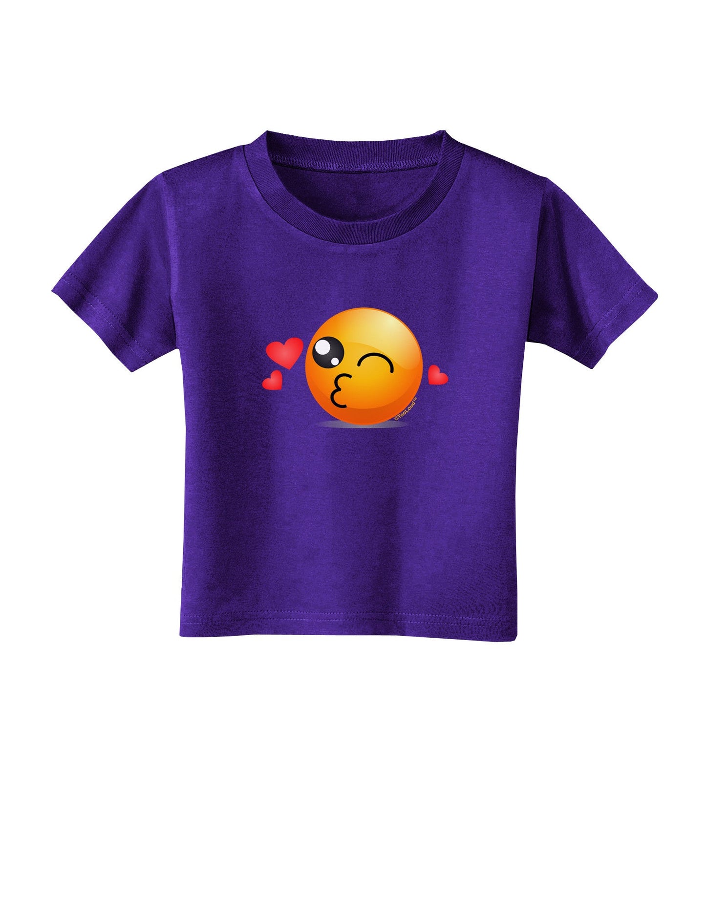 Kissy Face Emoji Toddler T-Shirt Dark-Toddler T-Shirt-TooLoud-Purple-2T-Davson Sales